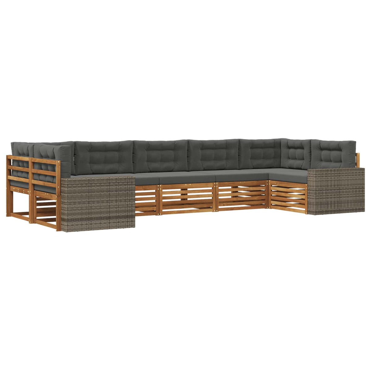 Set vanjskih sofa 7 kom. Prirodna i antracit