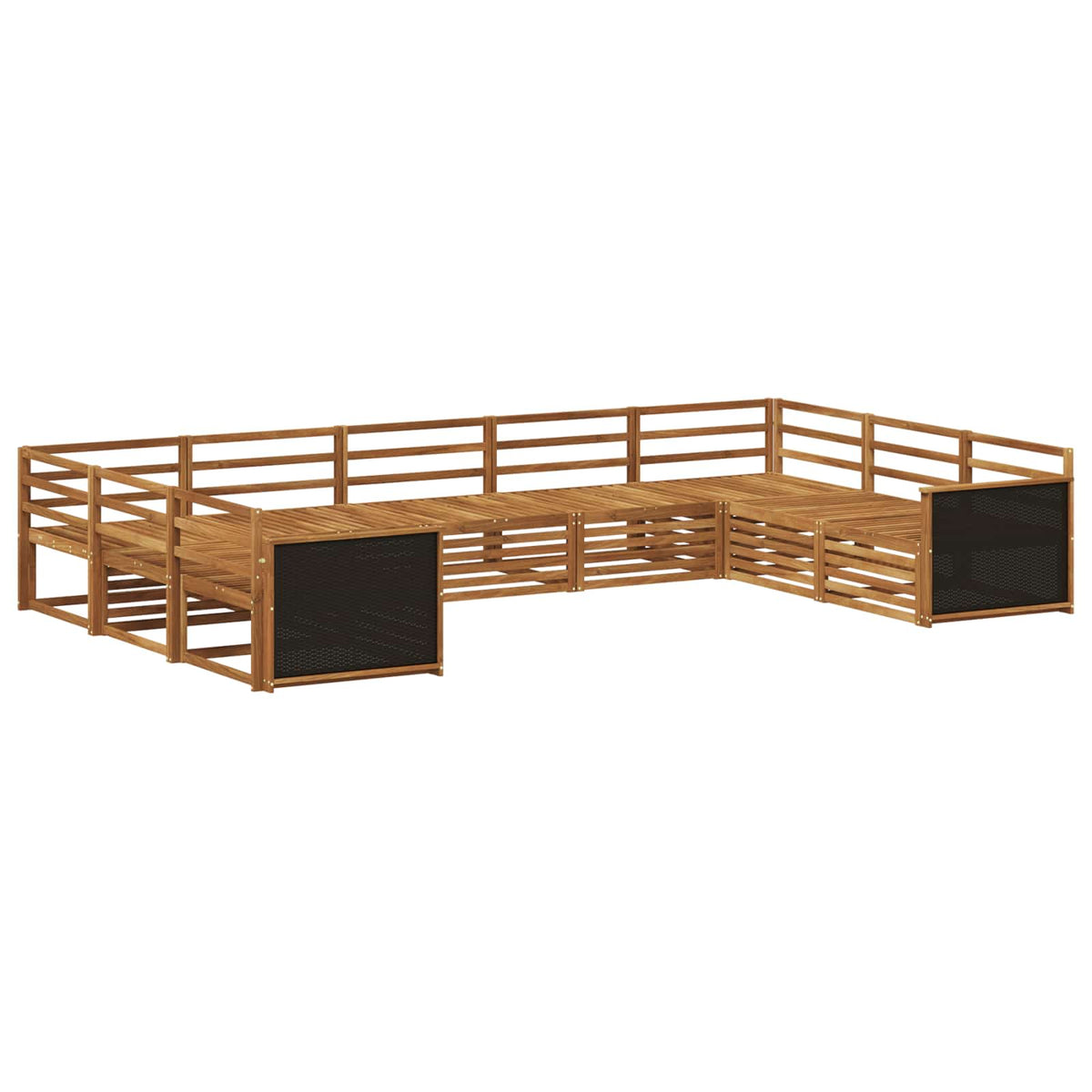 Set vanjskih sofa 9 kom. Prirodna Čvrsto drvo akacije Smeđa