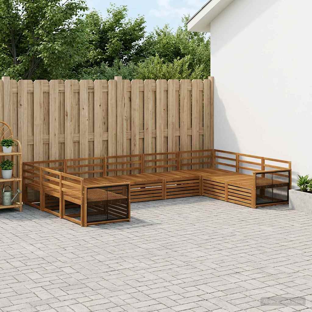 Set vanjskih sofa 9 kom. Prirodna Čvrsto drvo akacije