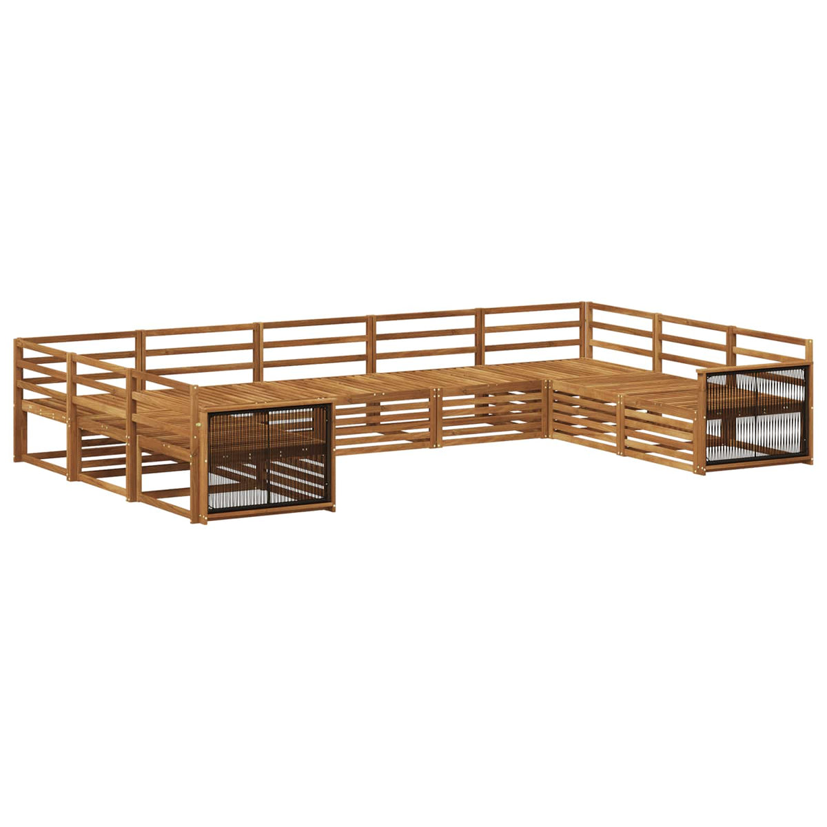 Set vanjskih sofa 9 kom. Prirodna Čvrsto drvo akacije