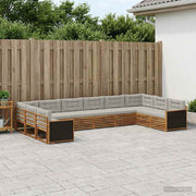 Setovi sofa s jastukom 10 pcs Čvrsto drvo akacije