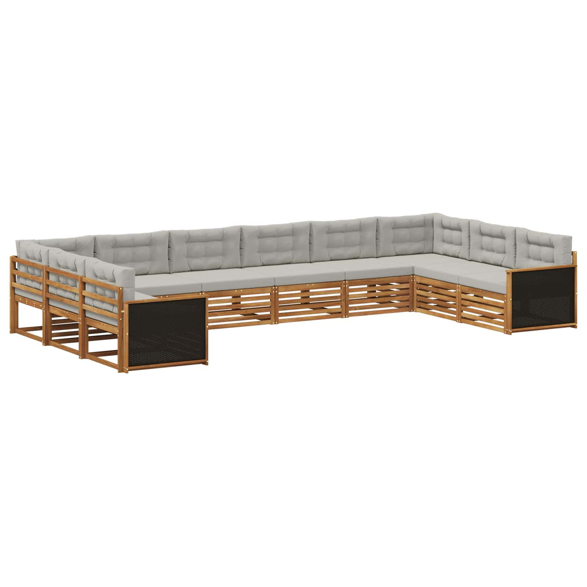 Setovi sofa s jastukom 10 pcs Čvrsto drvo akacije