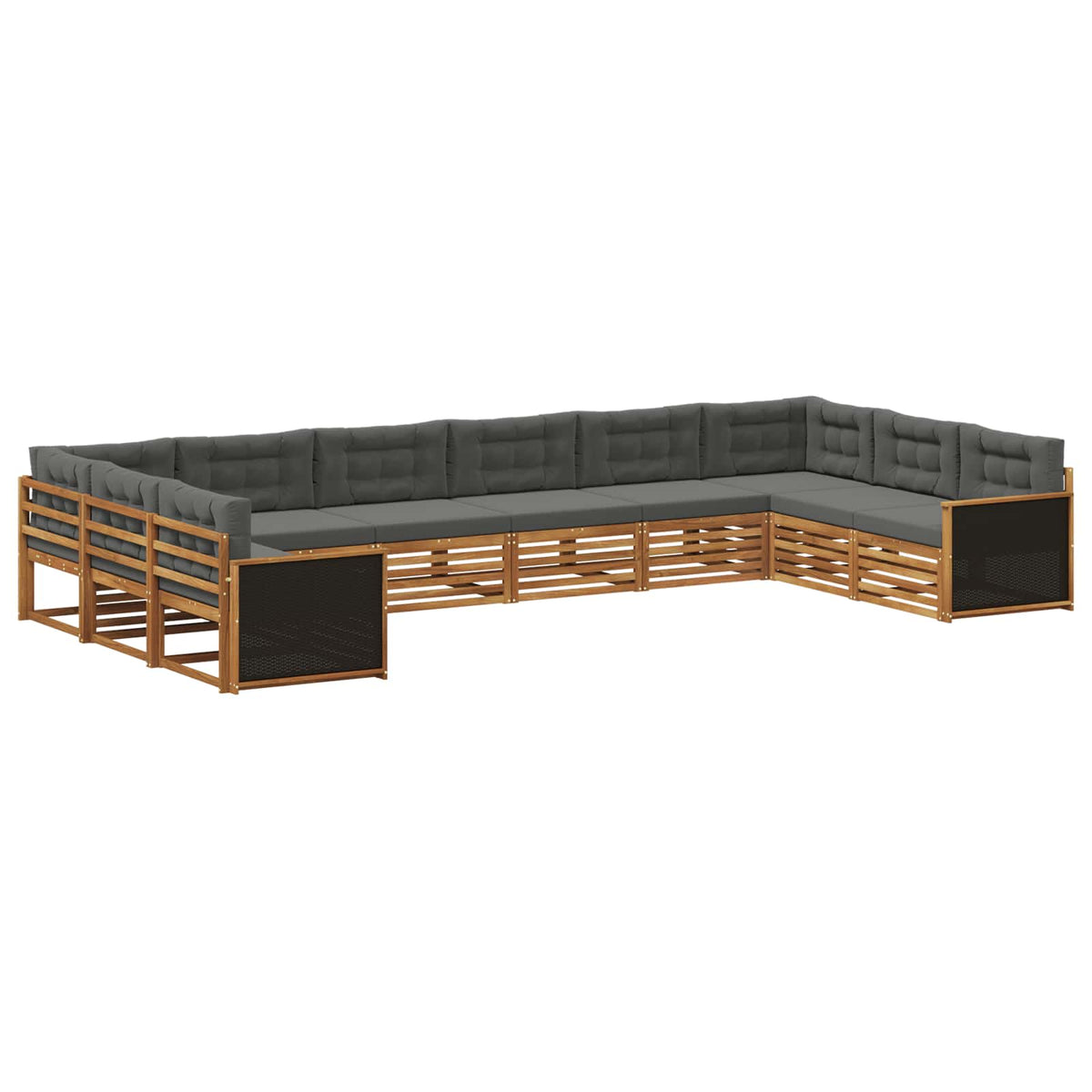 Setovi sofa 10 kom. Čvrsto drvo akacije