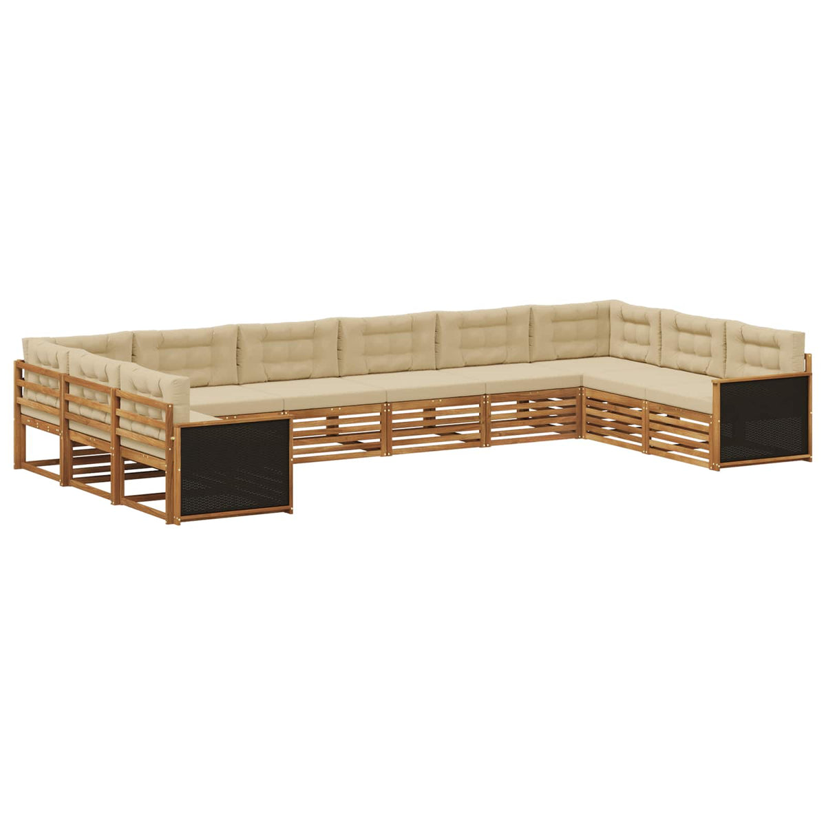 Setovi sofa s jastukom 10 pcs Čvrsto drvo akacije