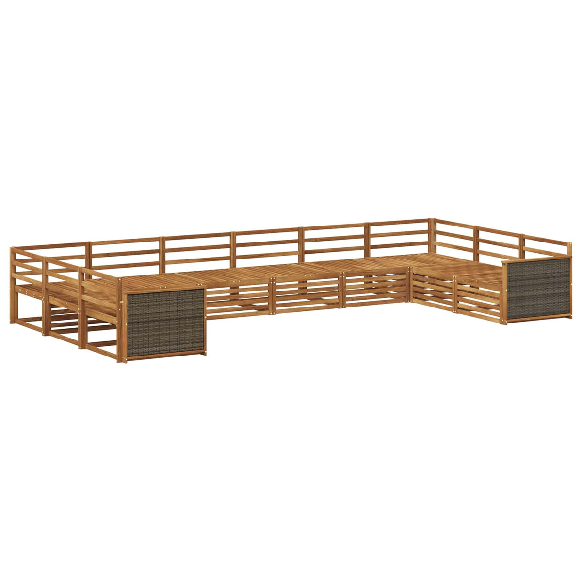 Setovi sofa 10 pcs Čvrsto drvo akacije