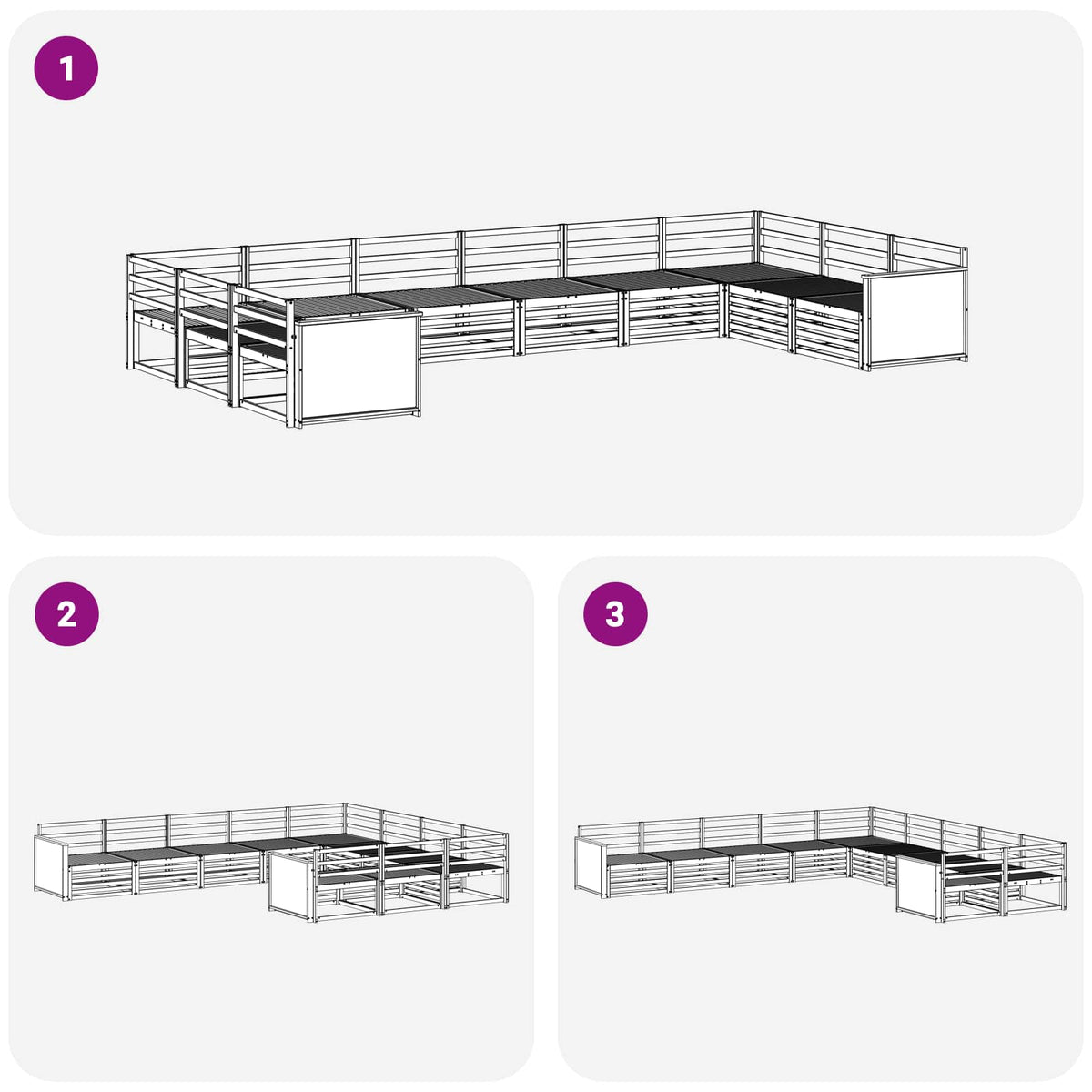 Setovi sofa 10 pcs Čvrsto drvo akacije
