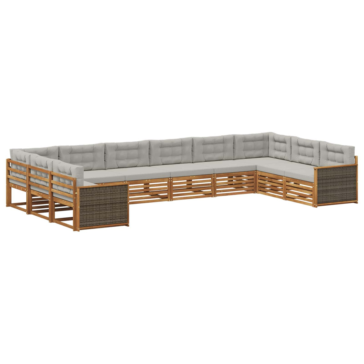 Setovi sofa s jastukom 10 pcs Čvrsto drvo akacije