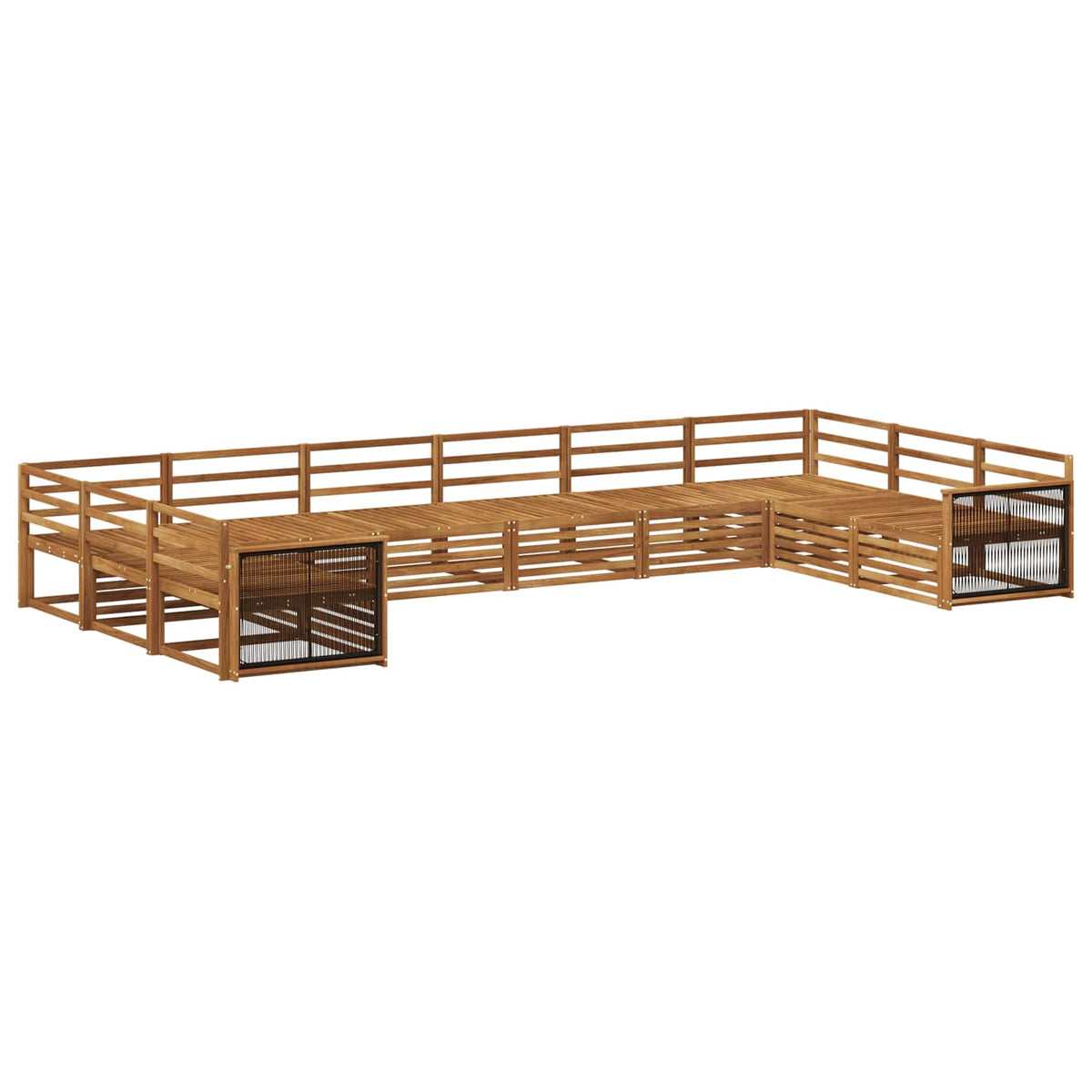 Setovi sofa 10 kom. Čvrsto drvo akacije