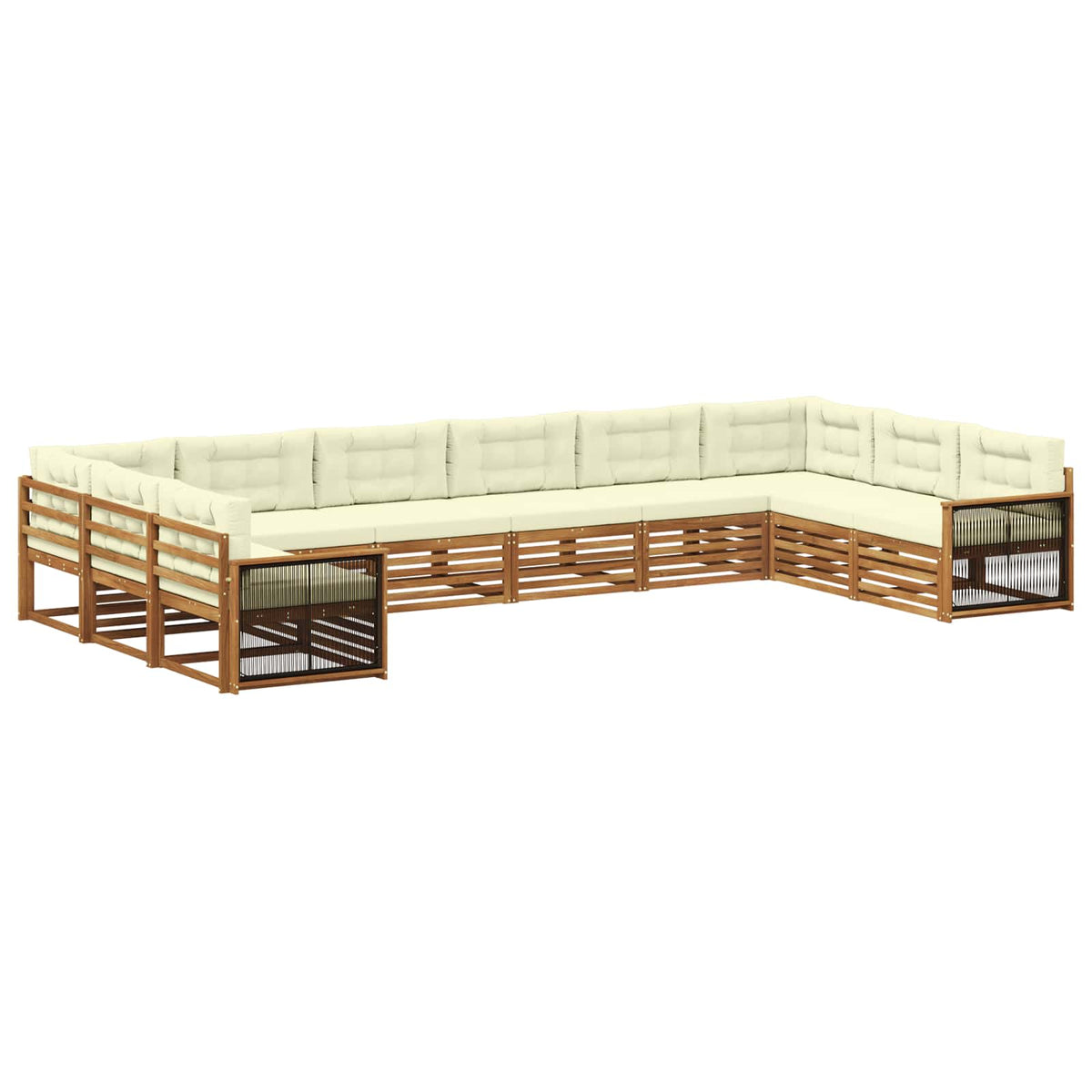Setovi sofa s jastukom 10 pcs Čvrsto drvo akacije