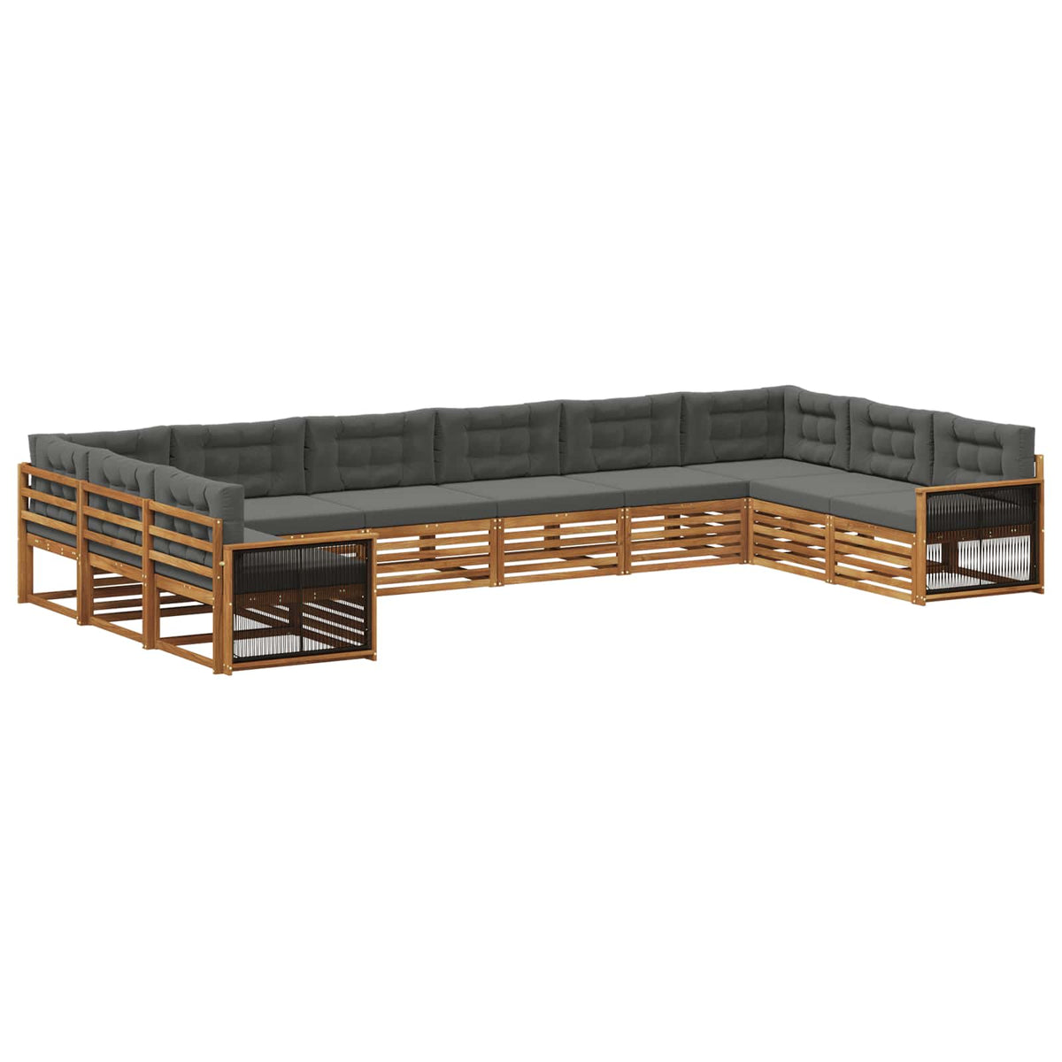 Setovi sofa s jastukom 10 pcs Čvrsto drvo akacije