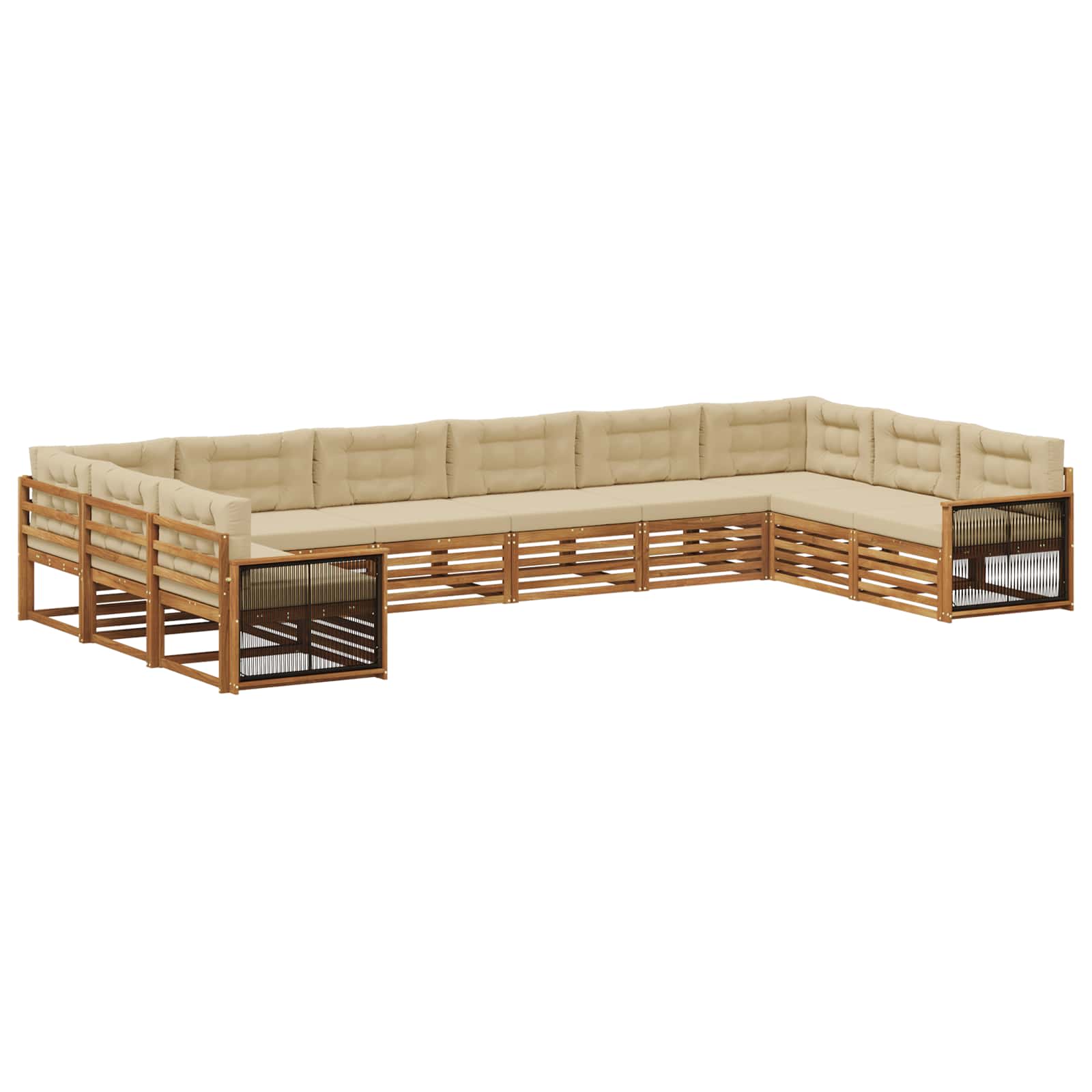 Setovi sofa s jastukom 10 pcs Čvrsto drvo akacije
