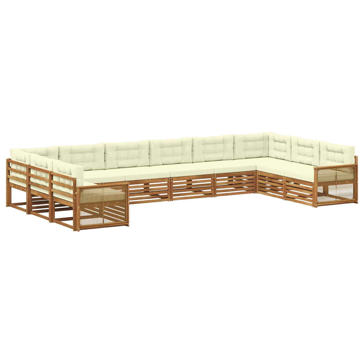 Setovi sofa s jastukom 10 pcs Čvrsto drvo akacije