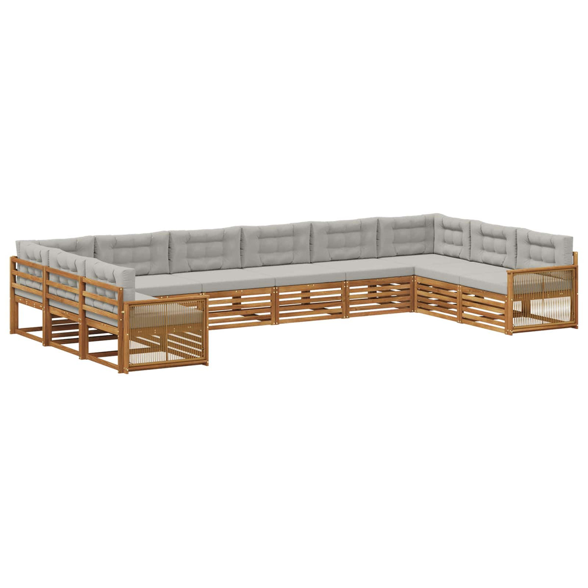 Setovi sofa s jastukom 10 pcs Čvrsto drvo akacije