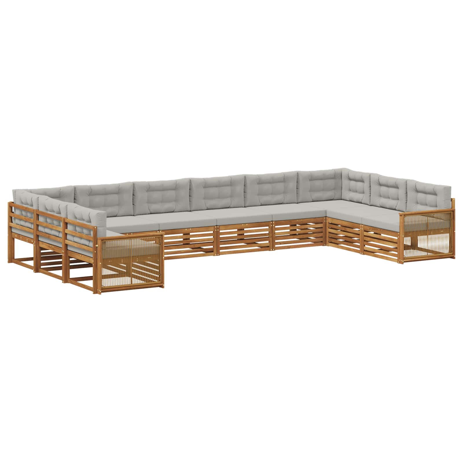 Setovi sofa s jastukom 10 pcs Čvrsto drvo akacije