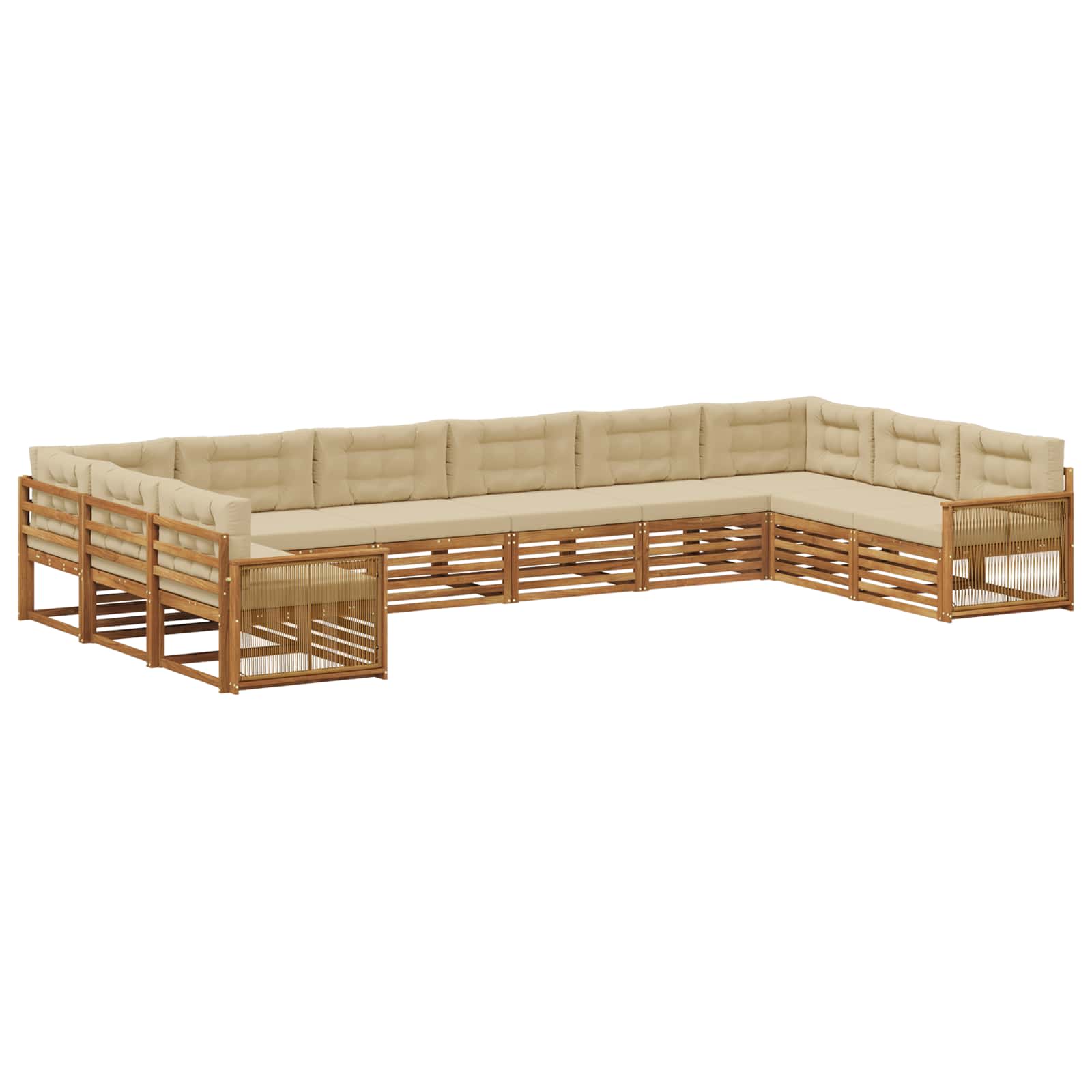 Setovi sofa s jastukom 10 pcs Čvrsto drvo akacije