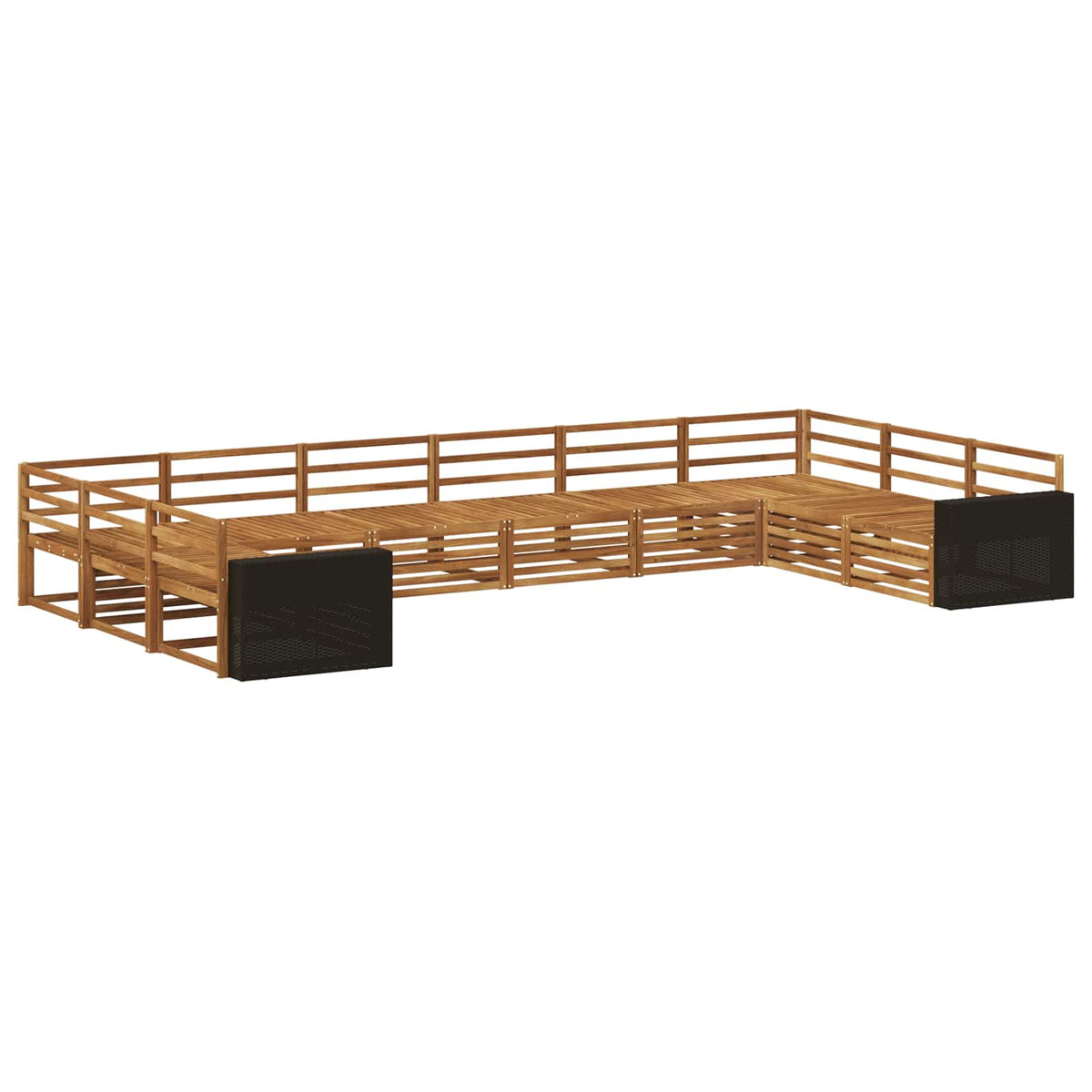 Setovi sofa 10 kom. Čvrsto drvo akacije