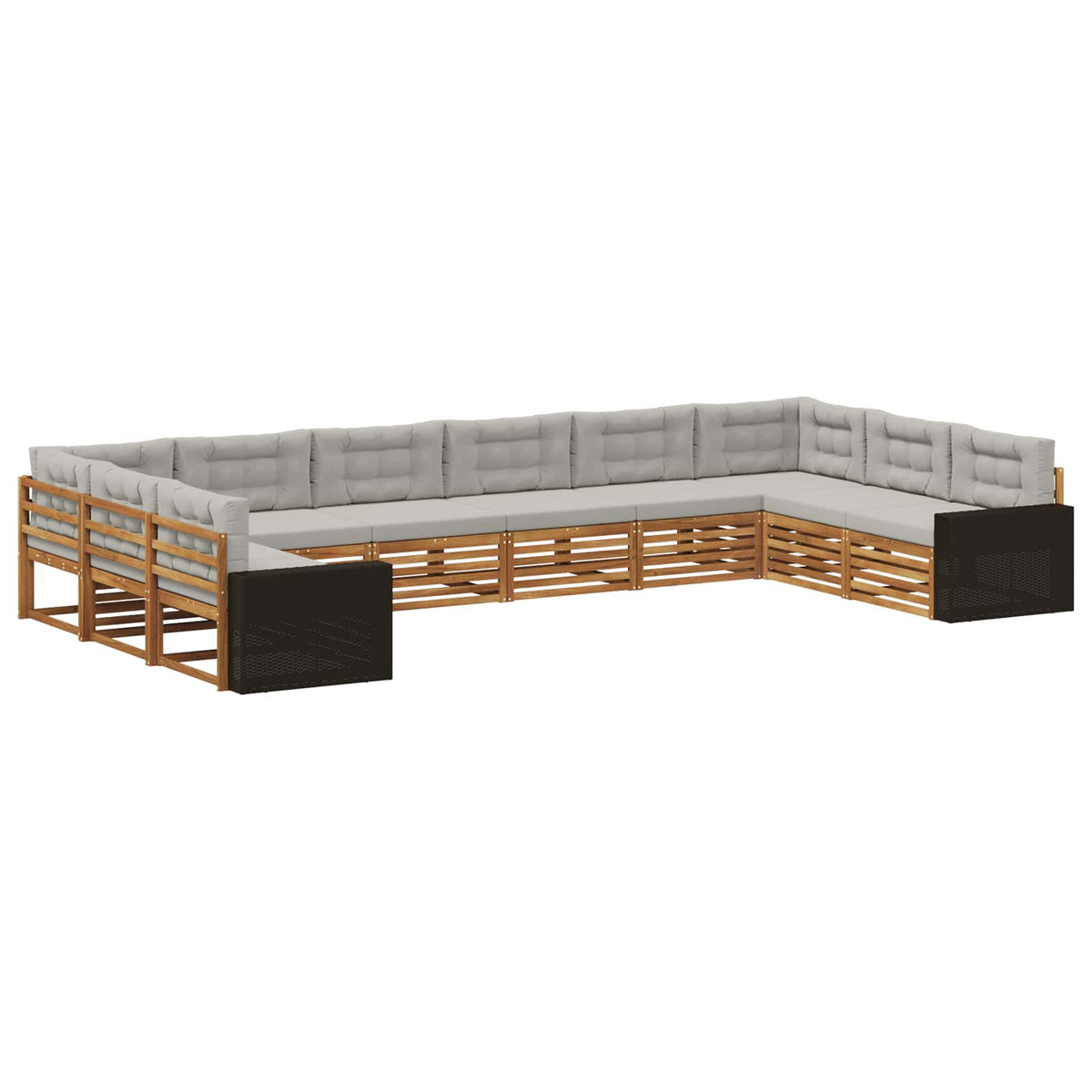 Setovi sofa s jastukom 10 pcs Čvrsto drvo akacije