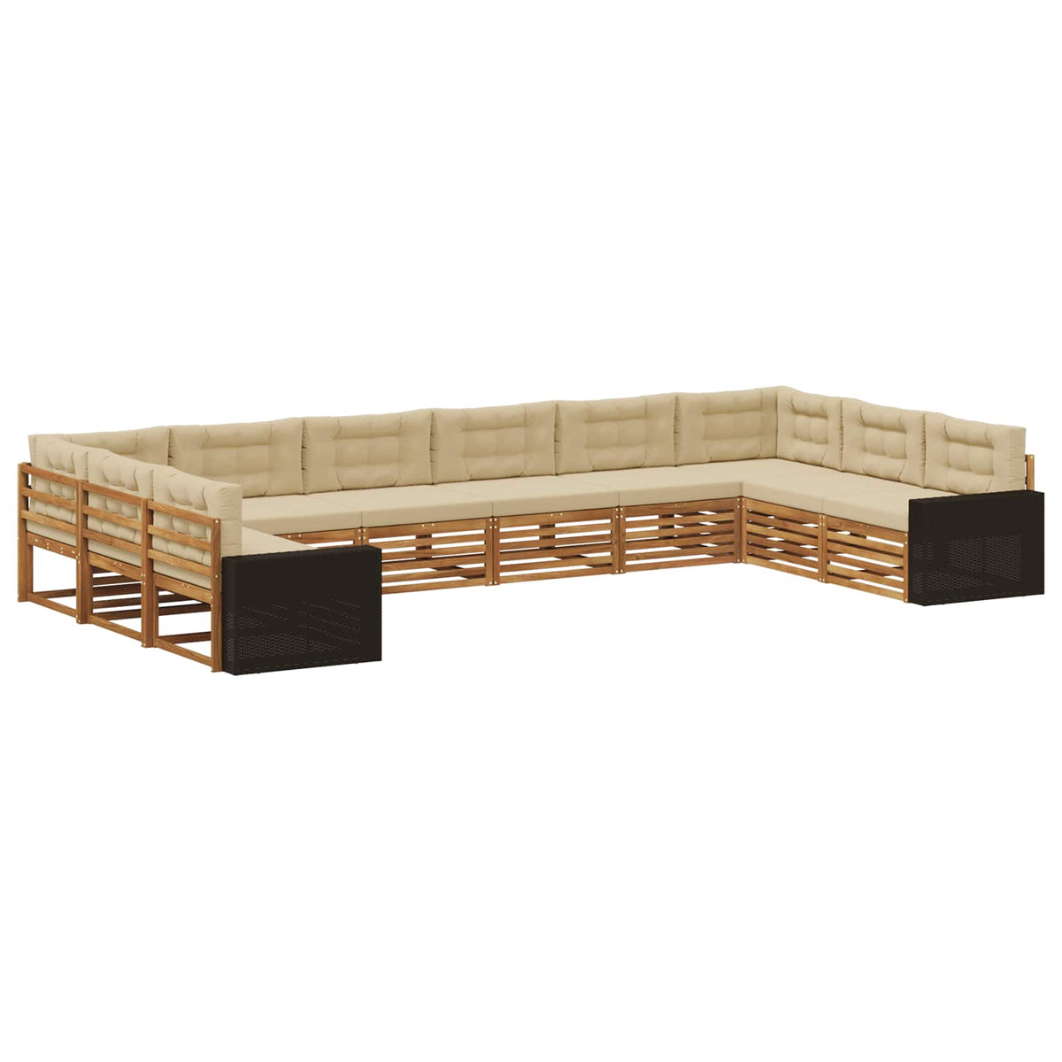 Setovi sofa s jastukom 10 pcs Čvrsto drvo akacije