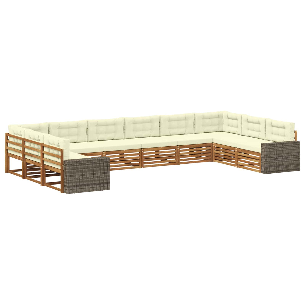 Setovi sofa 10 kom. Čvrsto drvo akacije