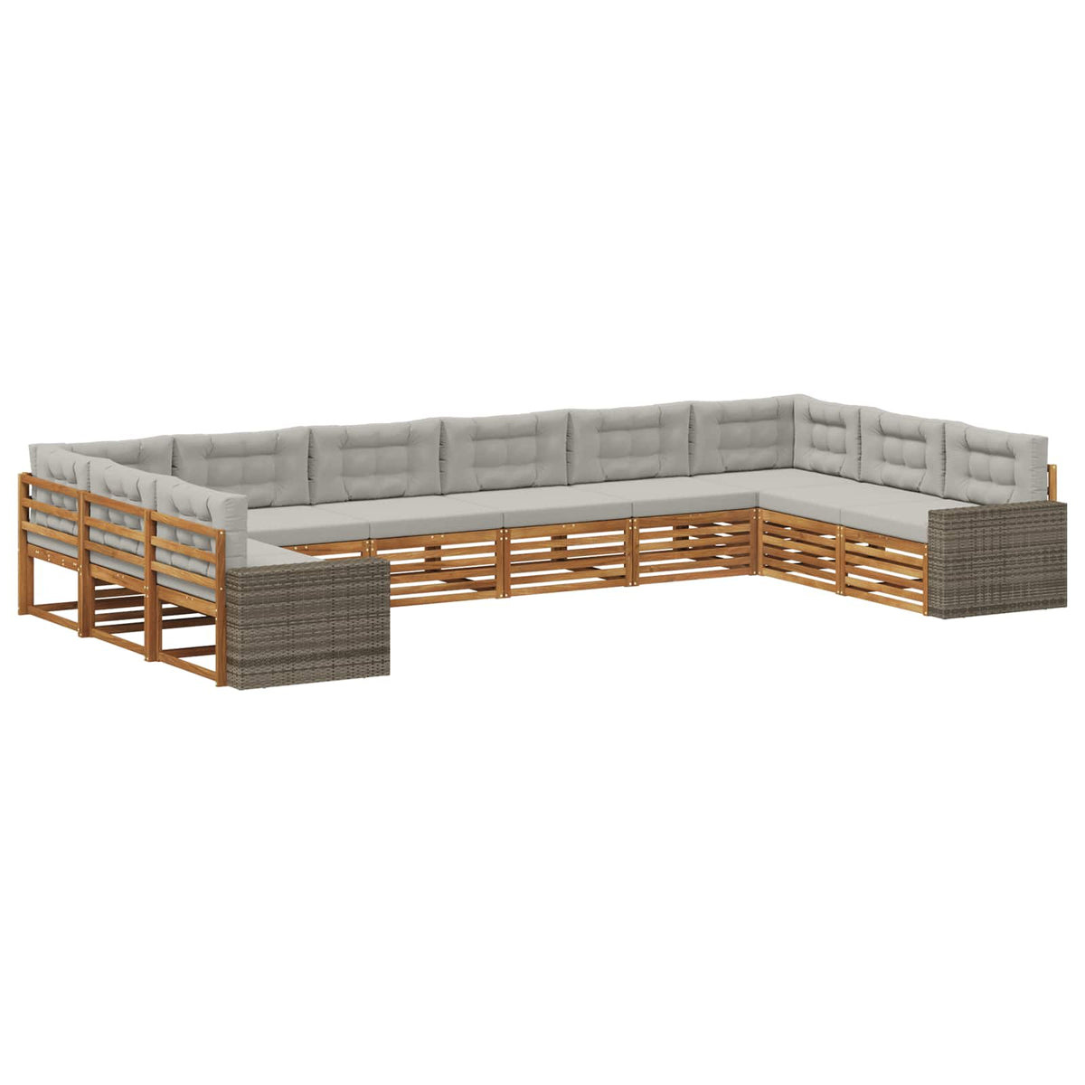 Setovi sofa s jastukom 10 pcs Čvrsto drvo akacije