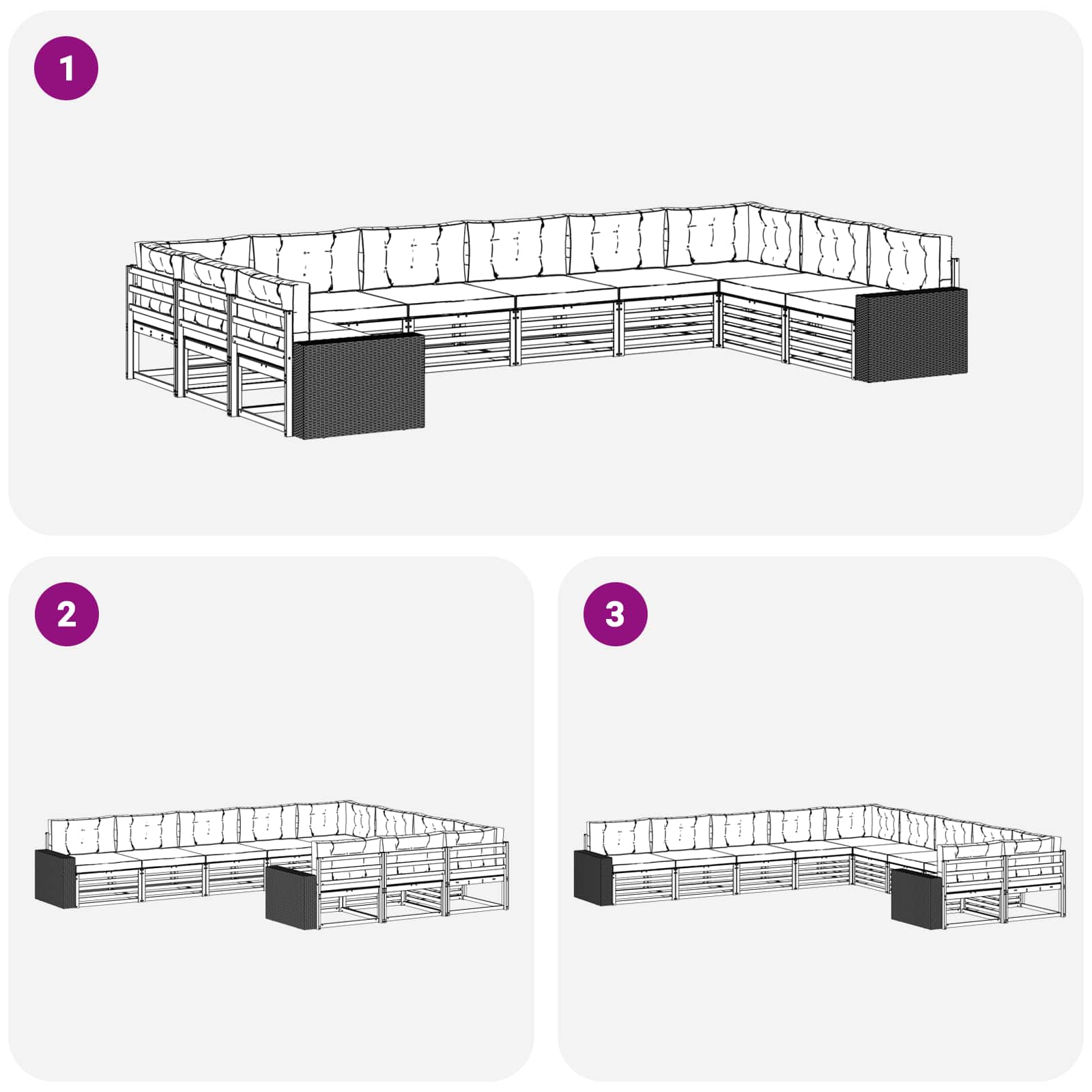 Setovi sofa s jastukom 10 pcs Čvrsto drvo akacije