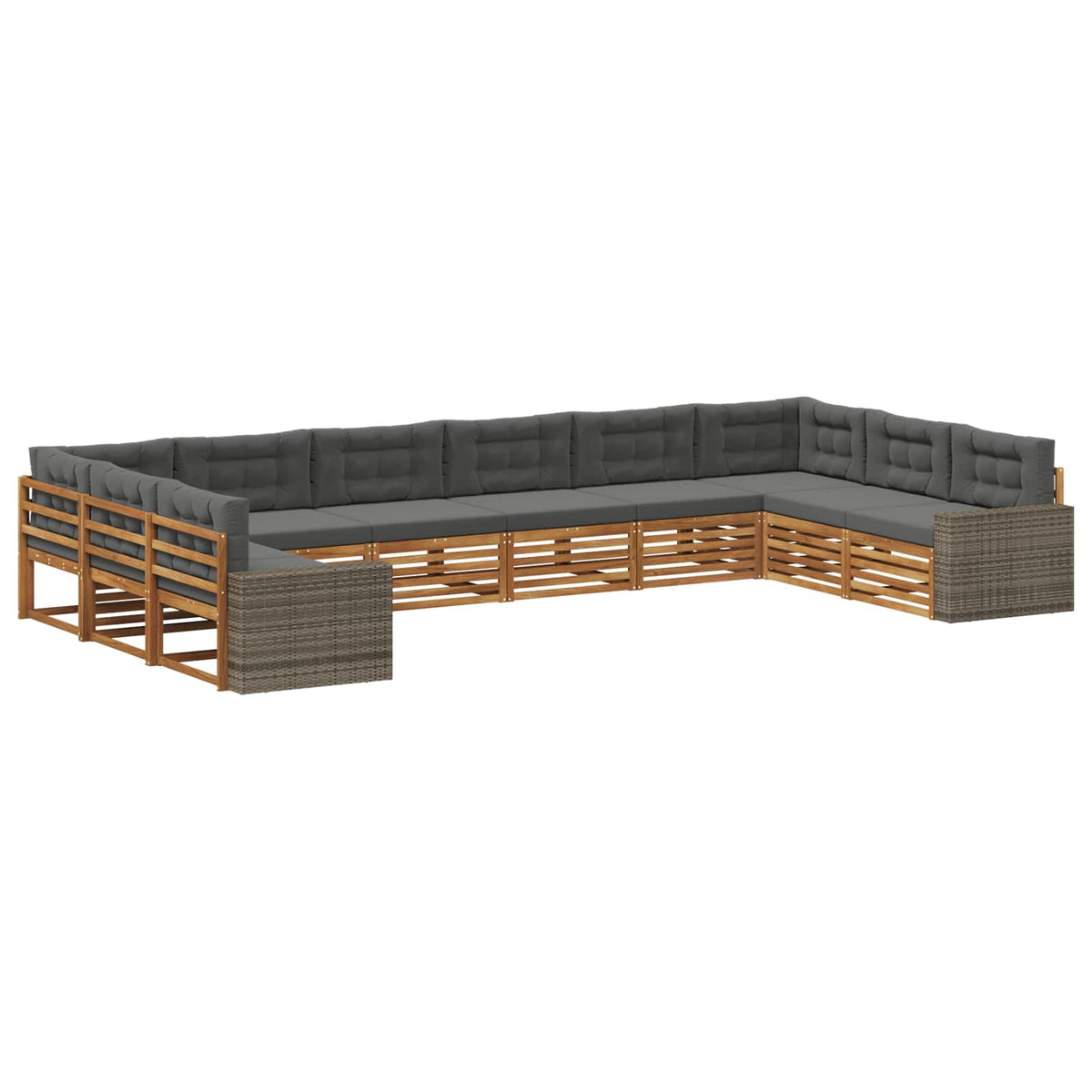 Setovi sofa s jastukom 10 pcs Čvrsto drvo akacije