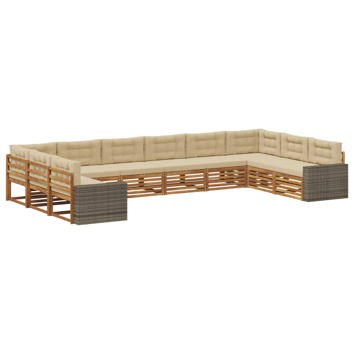 Setovi sofa 10 kom. Čvrsto drvo akacije