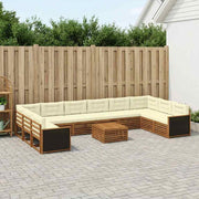 Setovi sofa s jastukom 11 pcs Čvrsto drvo akacije