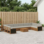 Setovi sofa s jastukom 11 pcs Čvrsto drvo akacije