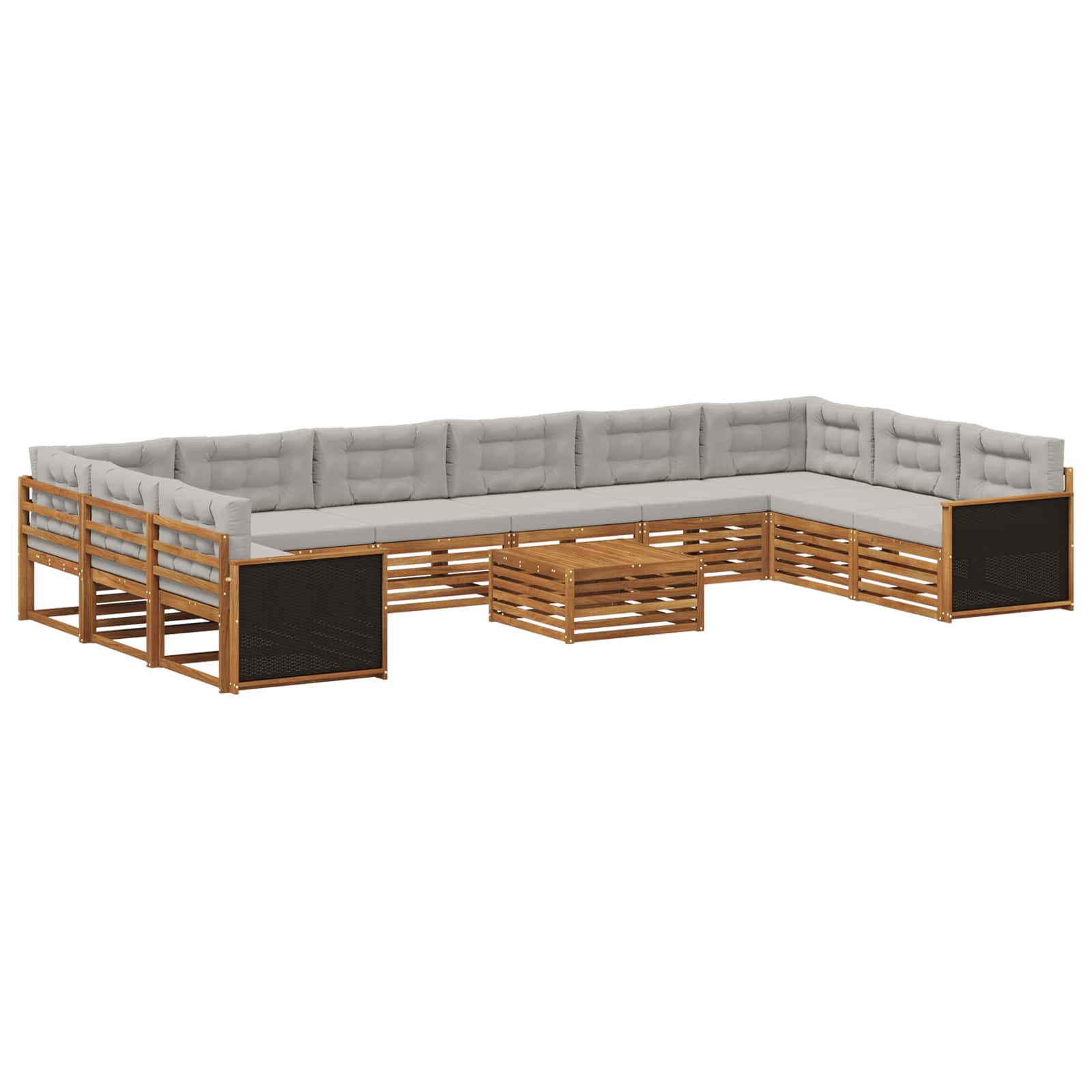 Setovi sofa s jastukom 11 pcs Čvrsto drvo akacije