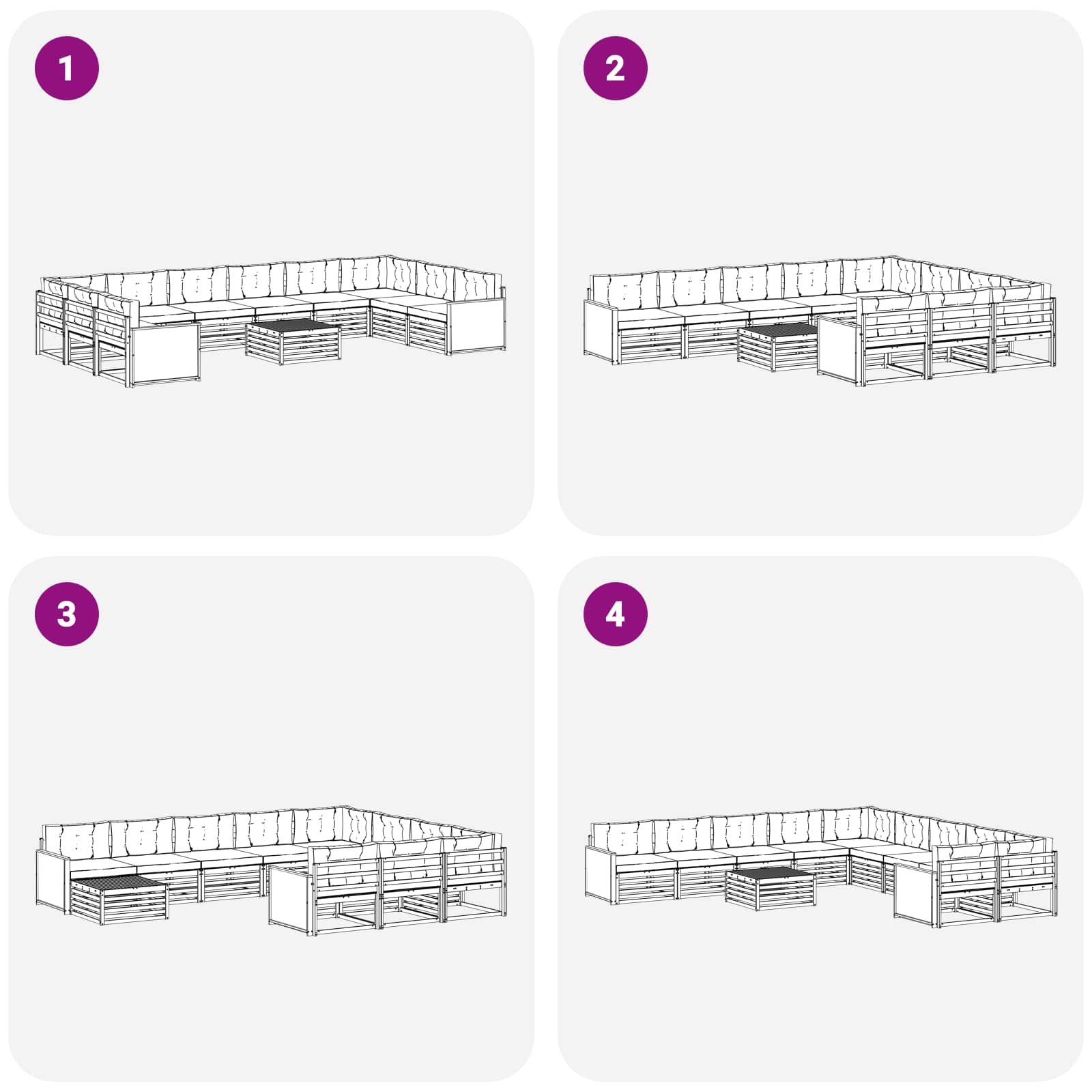 Setovi sofa s jastukom 11 pcs Čvrsto drvo akacije