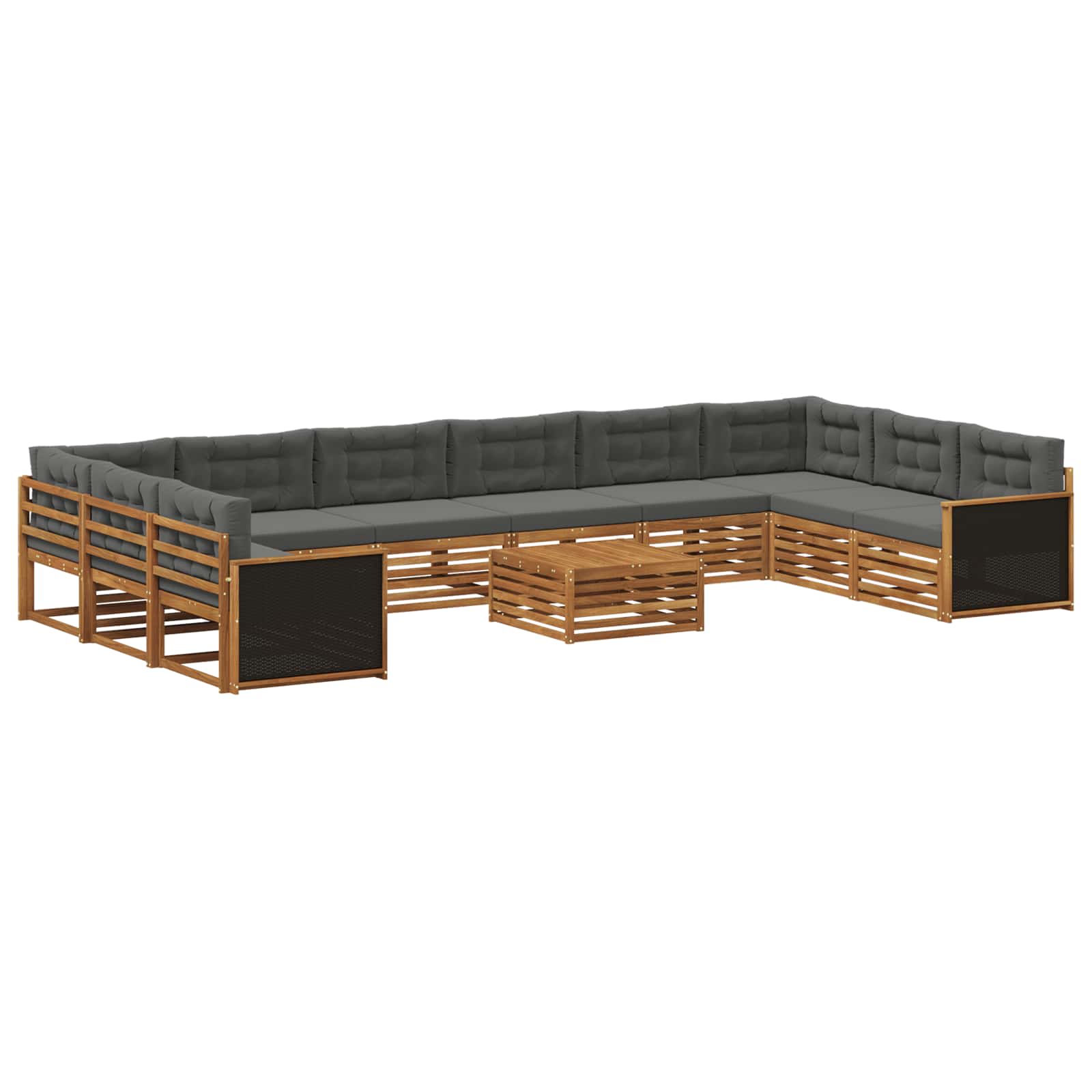 Setovi sofa s jastukom 11 pcs Čvrsto drvo akacije
