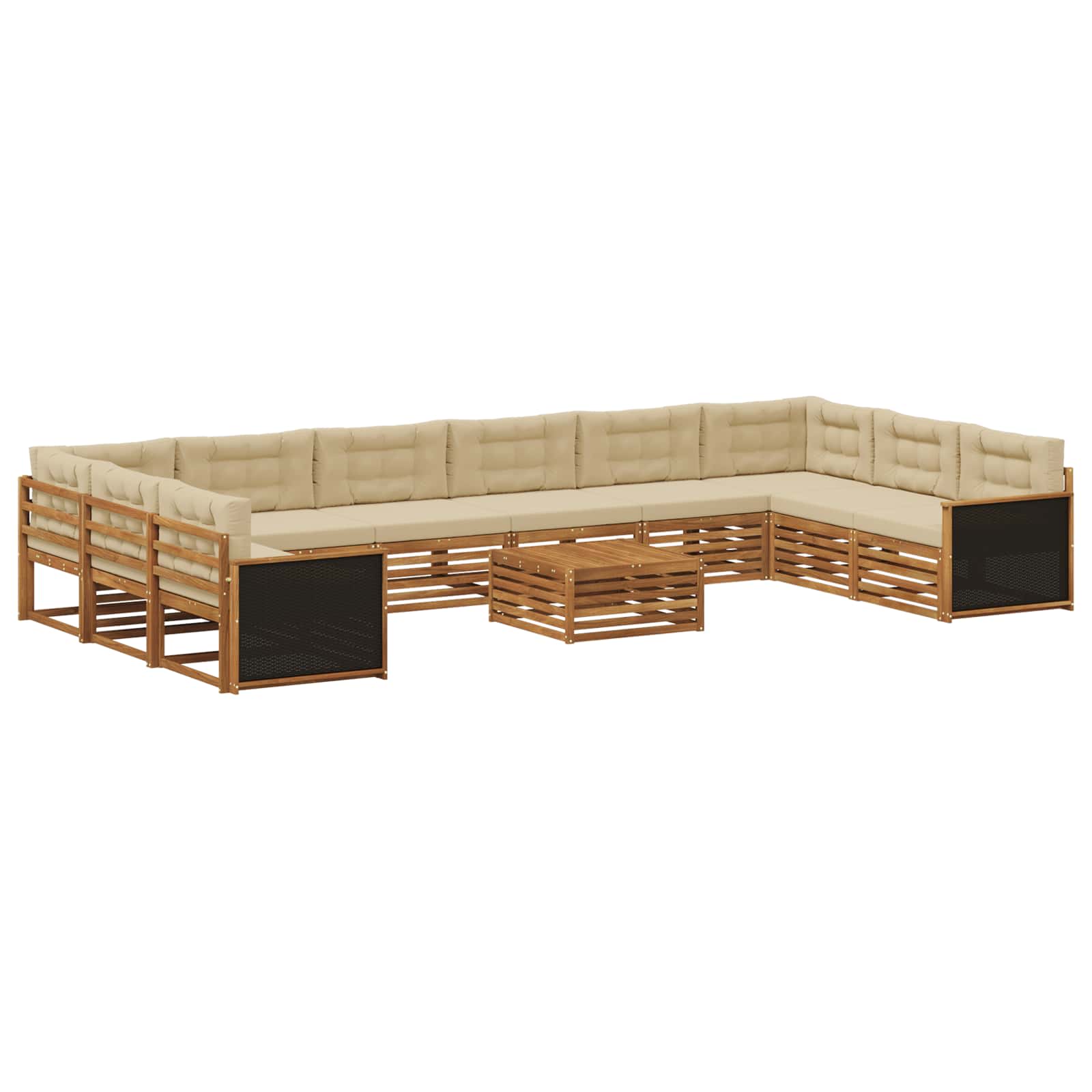 Setovi sofa s jastukom 11 pcs Čvrsto drvo akacije