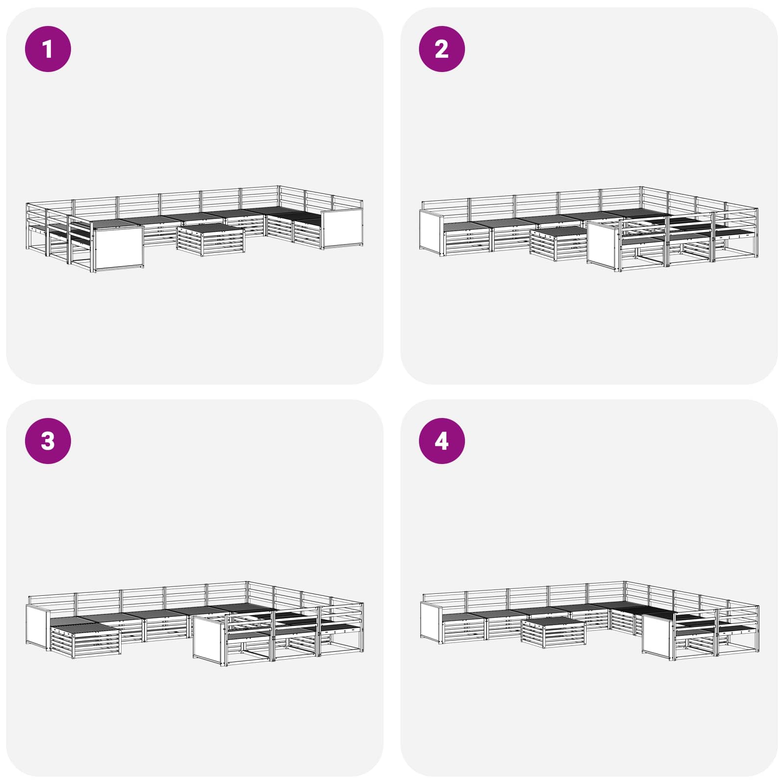 Setovi sofa 11 pcs Čvrsto drvo akacije