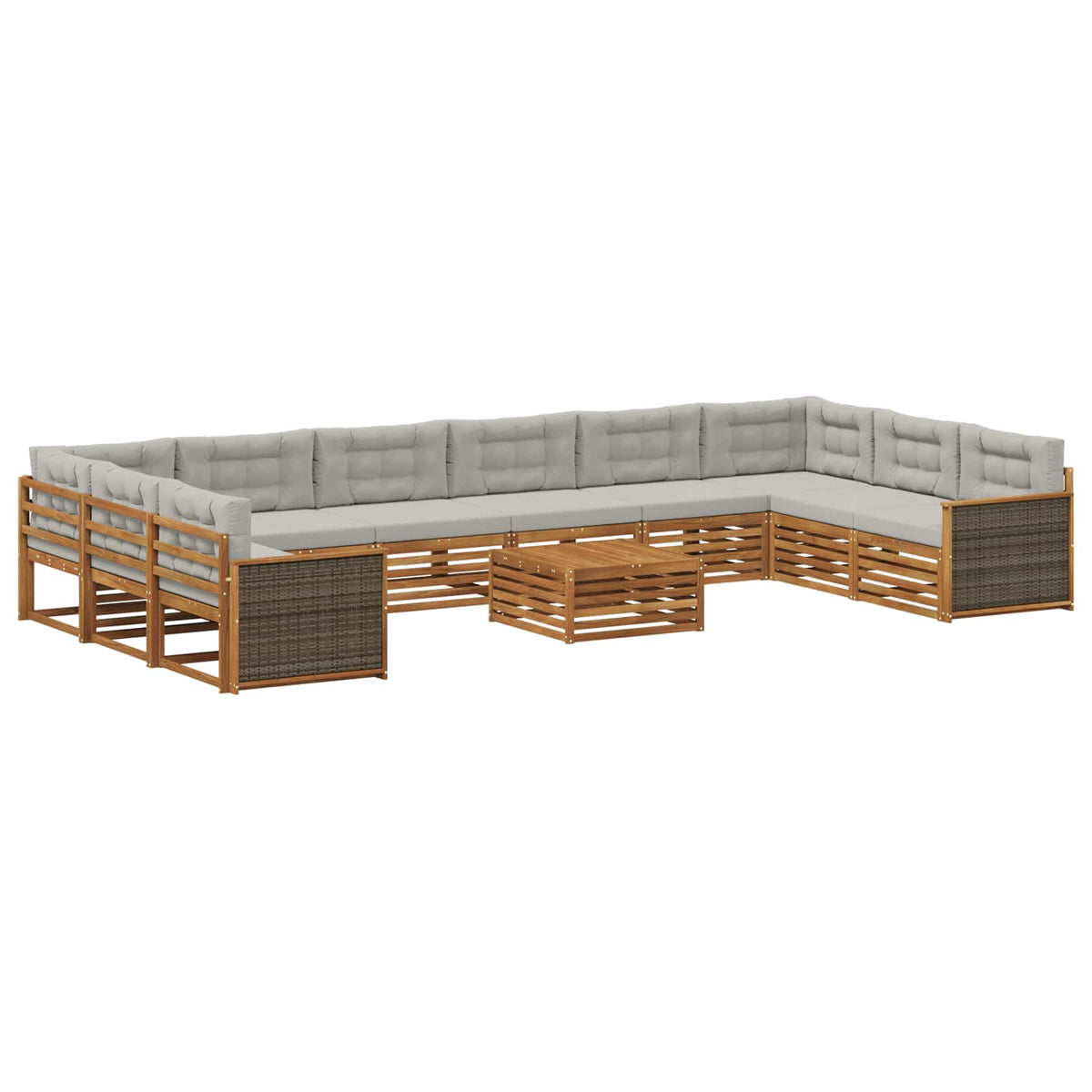 Setovi sofa 11 kom. Čvrsto drvo akacije