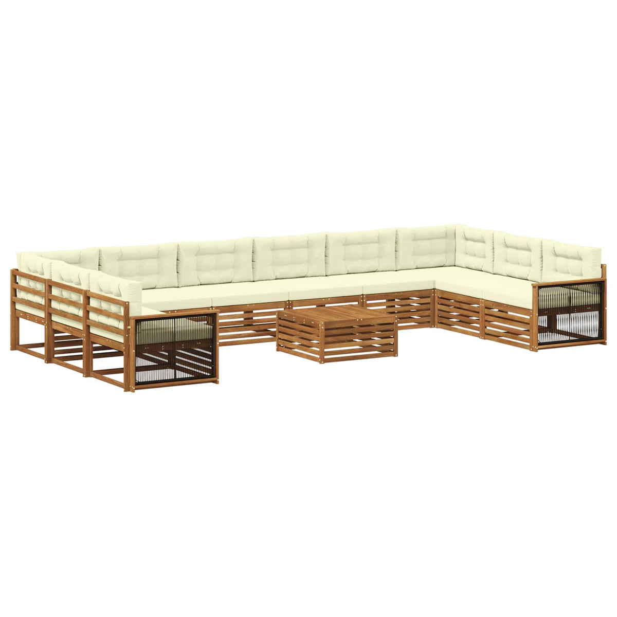 Setovi sofa 11 kom. Čvrsto drvo akacije