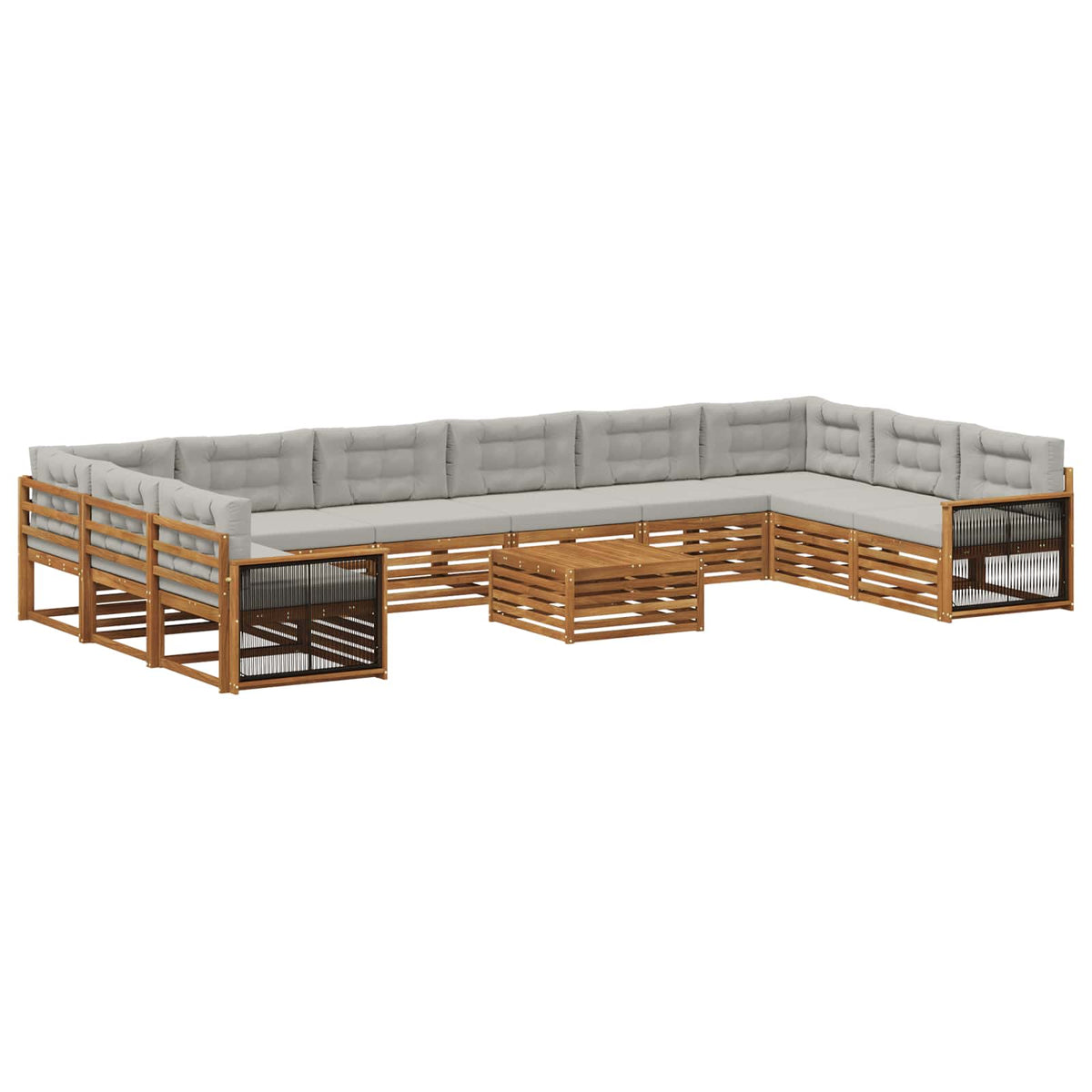 Setovi sofa 11 kom. Čvrsto drvo akacije