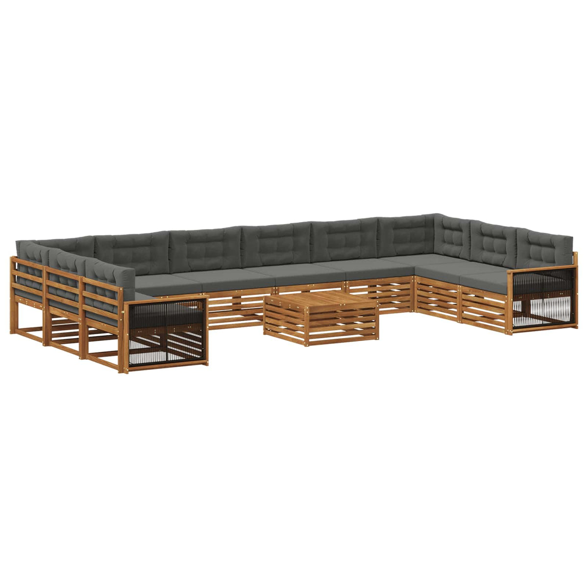Setovi sofa 11 kom. Čvrsto drvo akacije