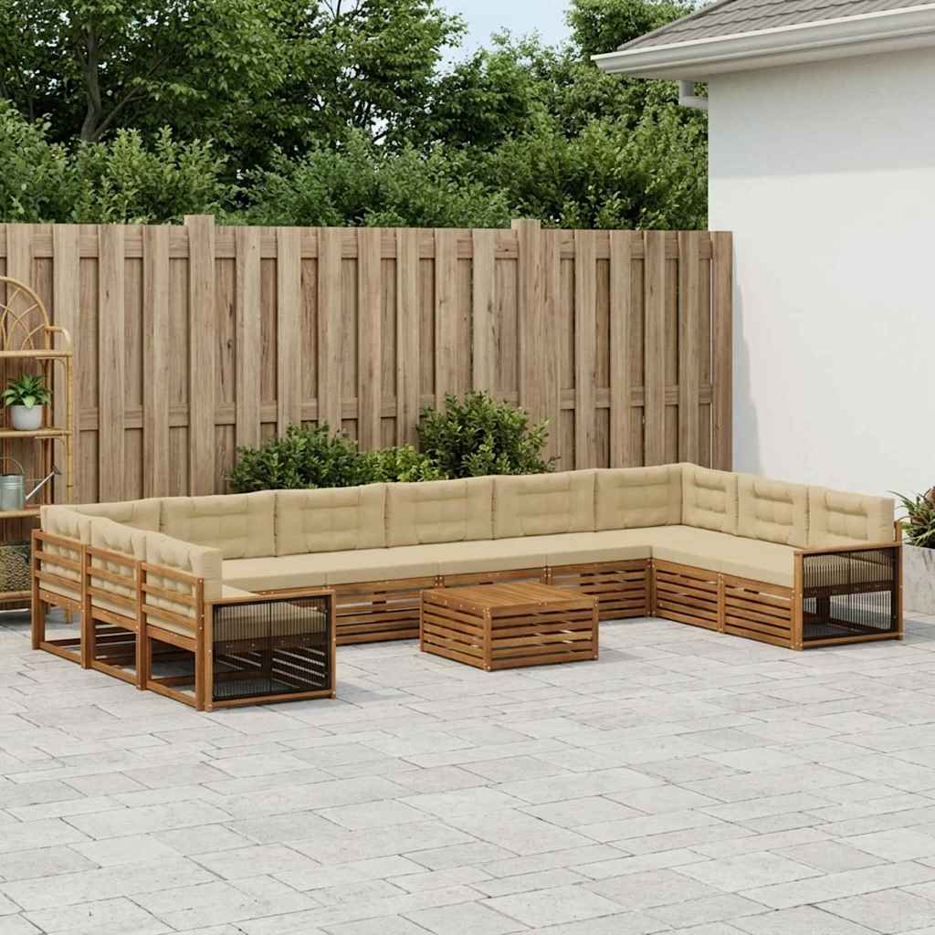 Setovi sofa 11 kom. Čvrsto drvo akacije