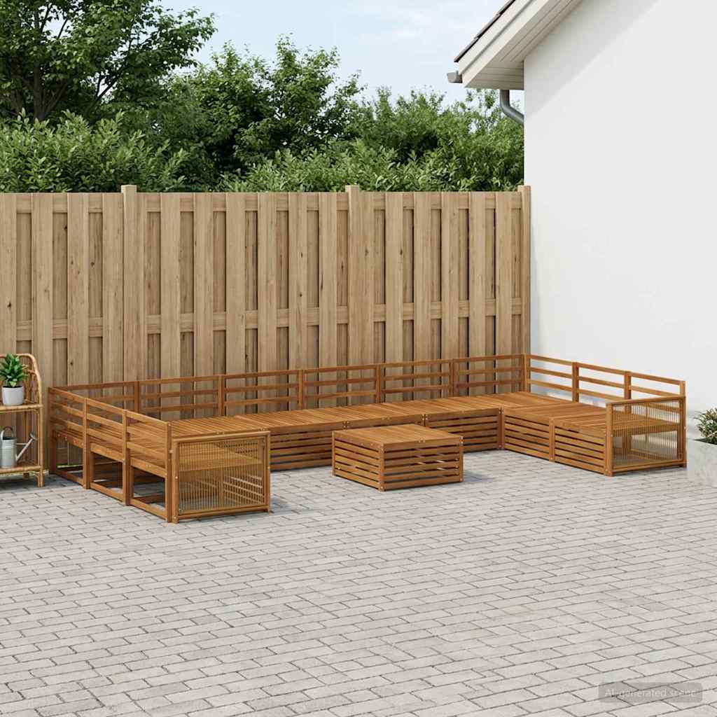 Setovi sofa 11 kom. Čvrsto drvo akacije