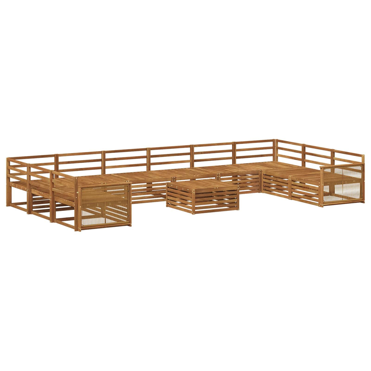 Setovi sofa 11 kom. Čvrsto drvo akacije