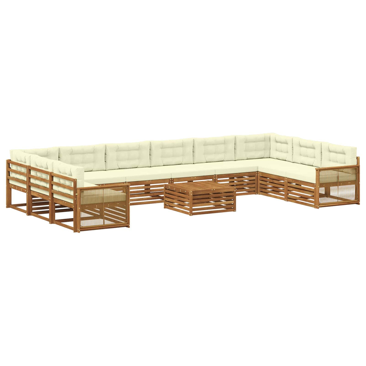 Setovi sofa 11 kom. Čvrsto drvo akacije