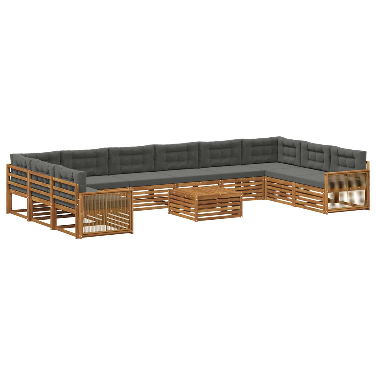 Setovi sofa 11 kom. Čvrsto drvo akacije