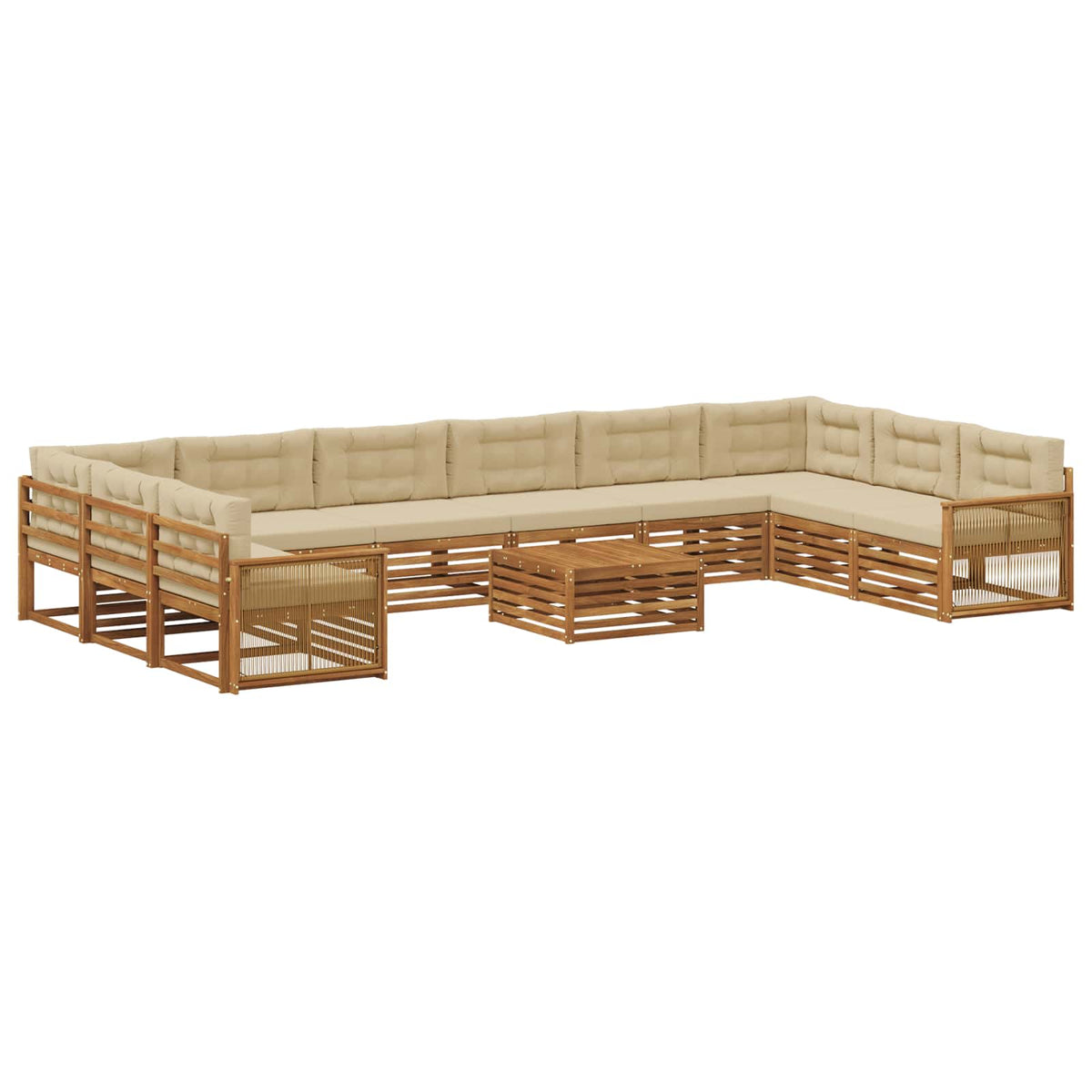 Setovi sofa 11 kom. Čvrsto drvo akacije