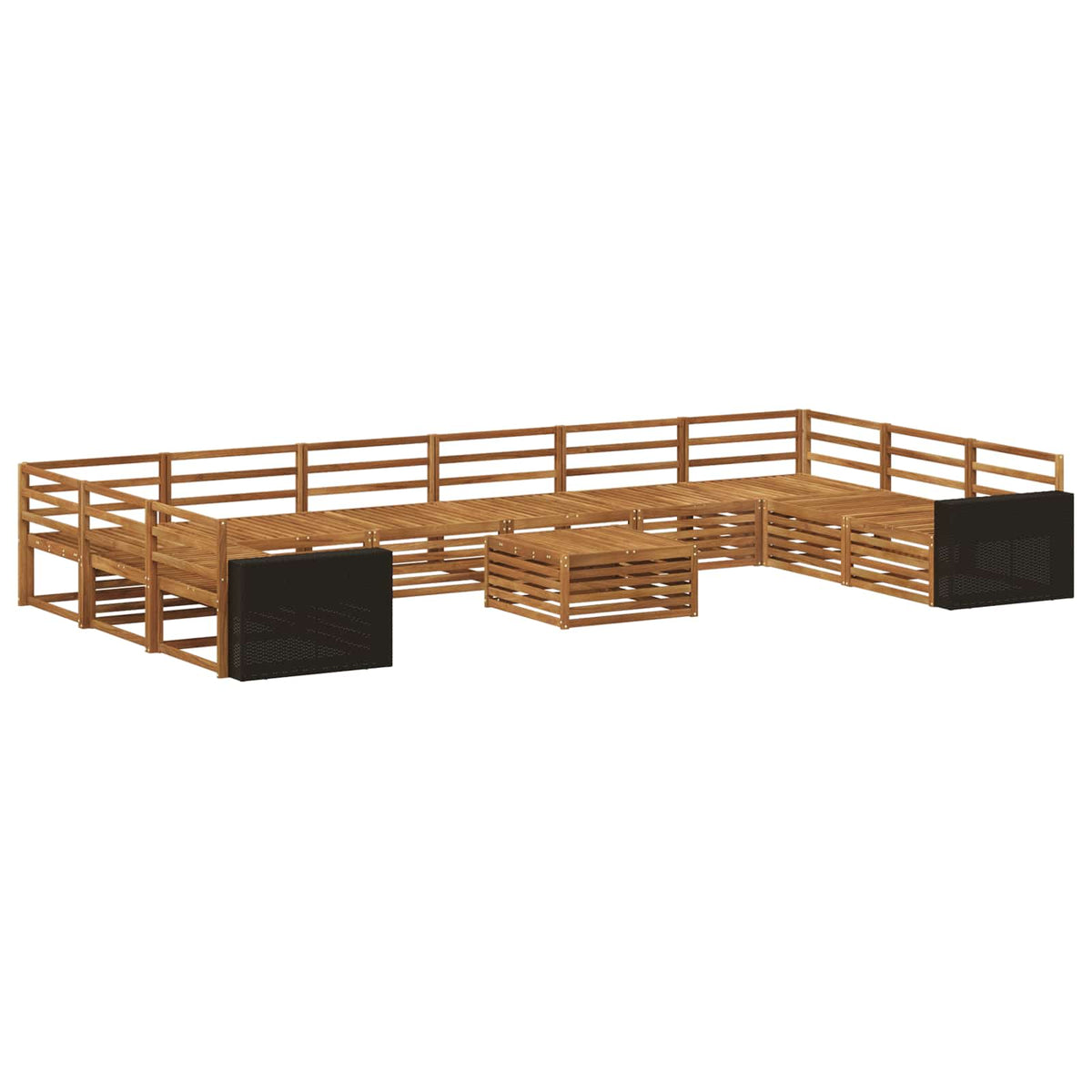 Setovi sofa 11 kom. Čvrsto drvo akacije