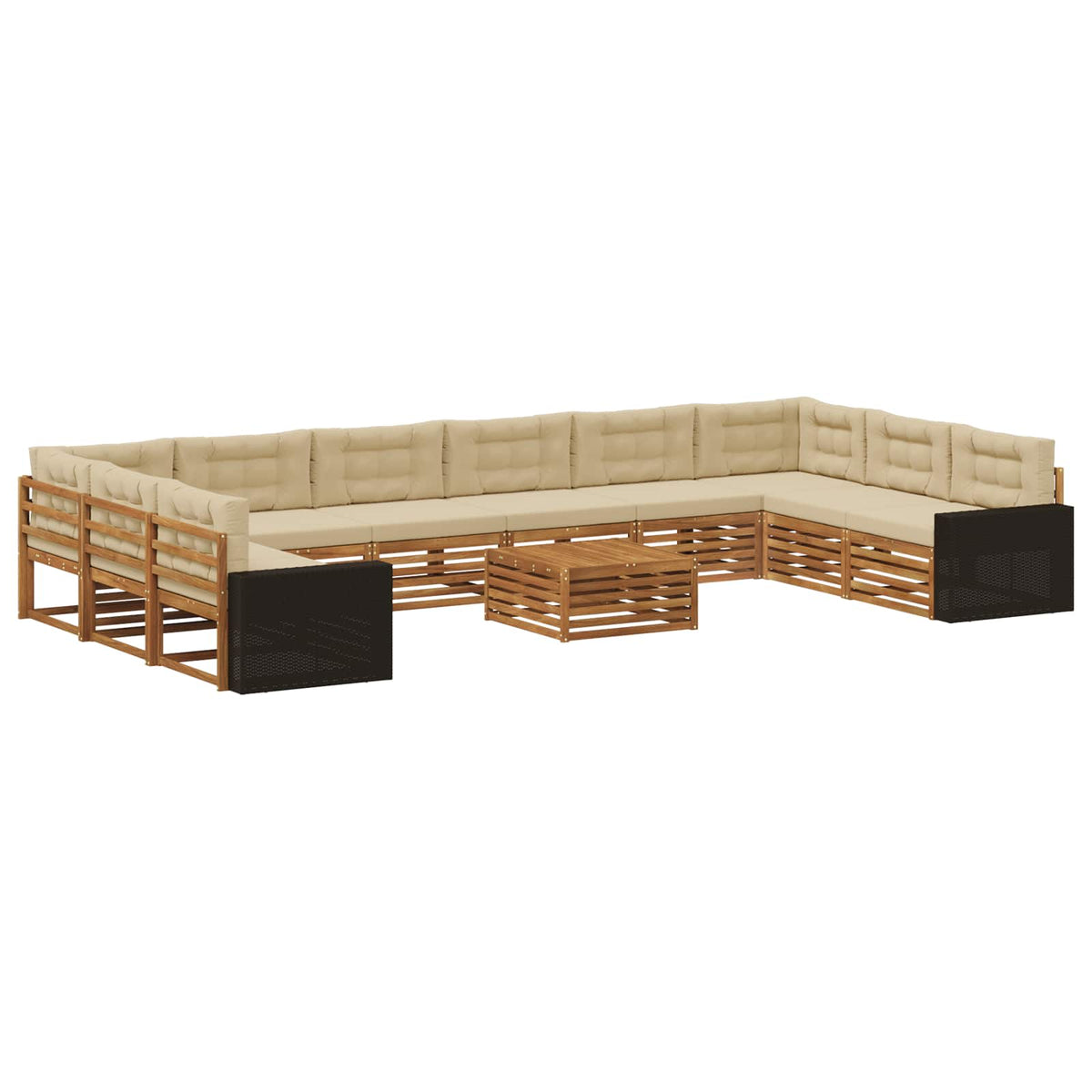 Setovi sofa 11 kom. Čvrsto drvo akacije