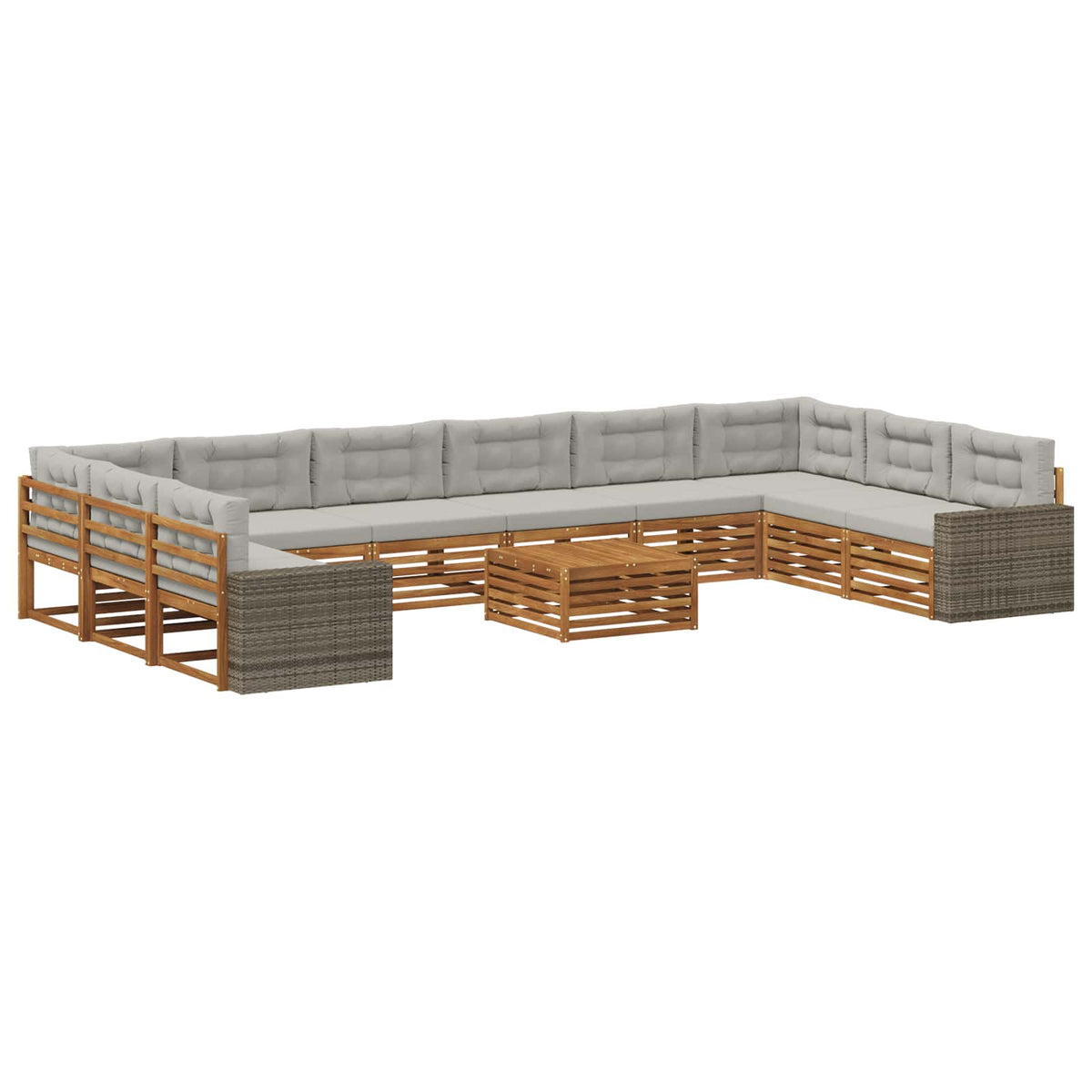 Setovi sofa 11 kom. Čvrsto drvo akacije