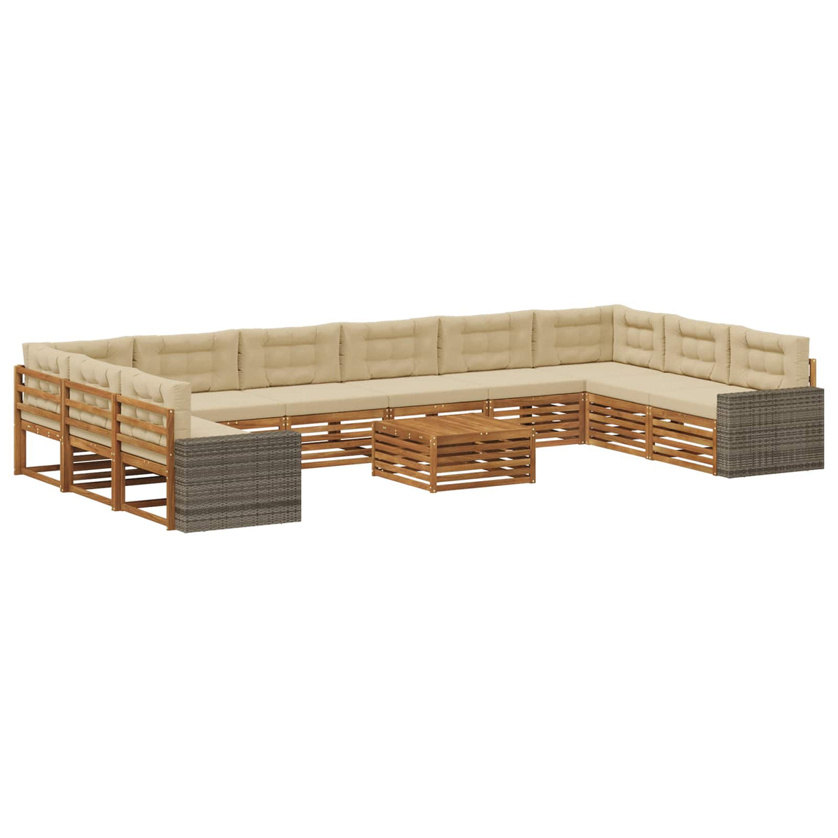 Setovi sofa 11 kom. Čvrsto drvo akacije