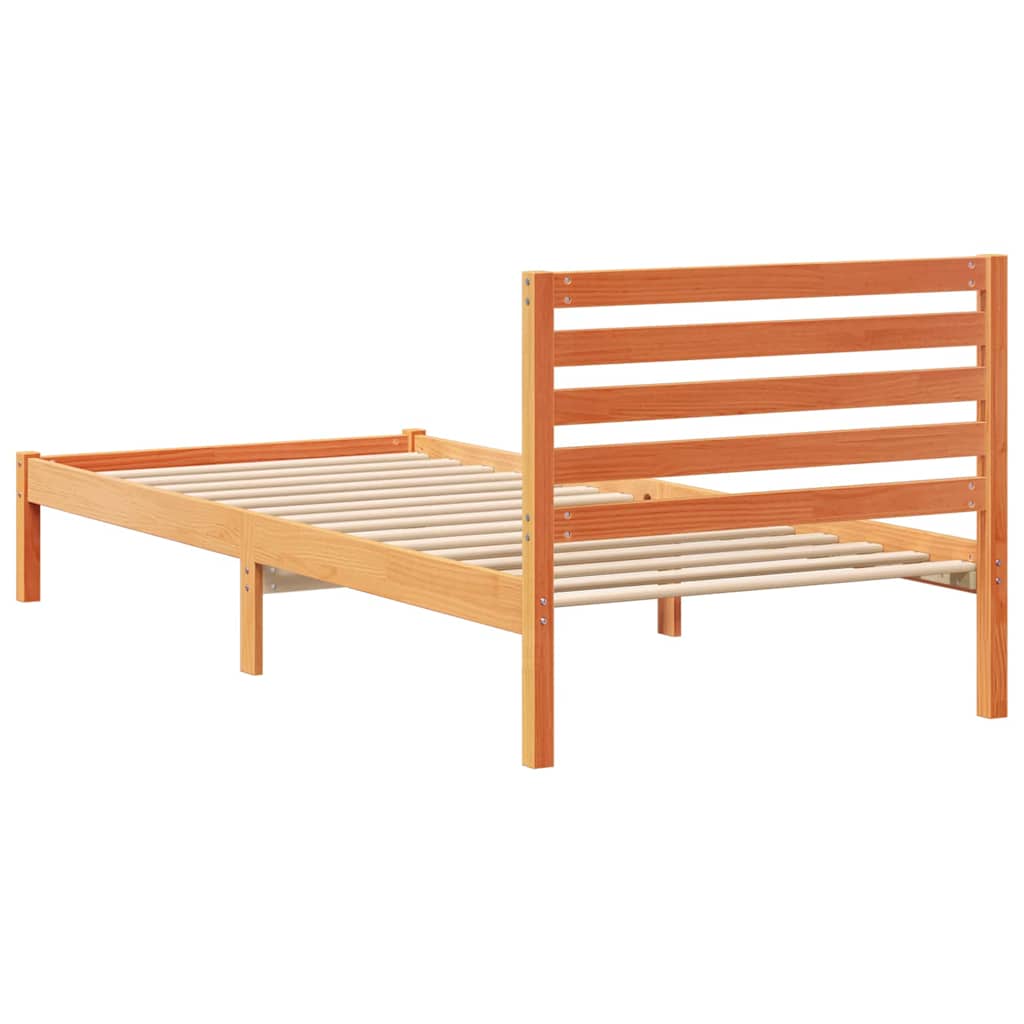 Krevetna konstrukcija s uzglavljem Vosak smeđa 80 x 210 cm