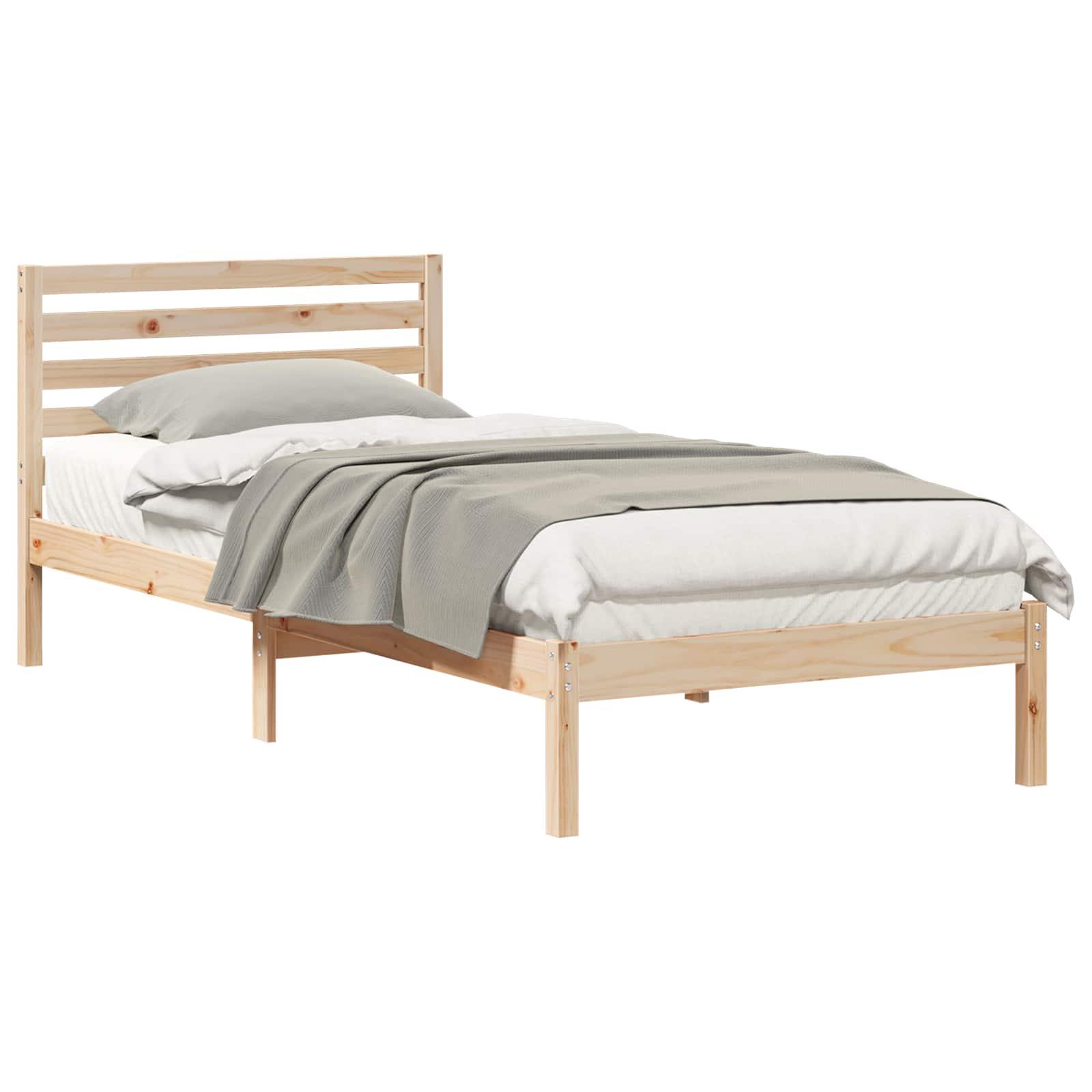 Krevetna konstrukcija Smeđa 90 x 210 cm Čvrsto borovo drvo